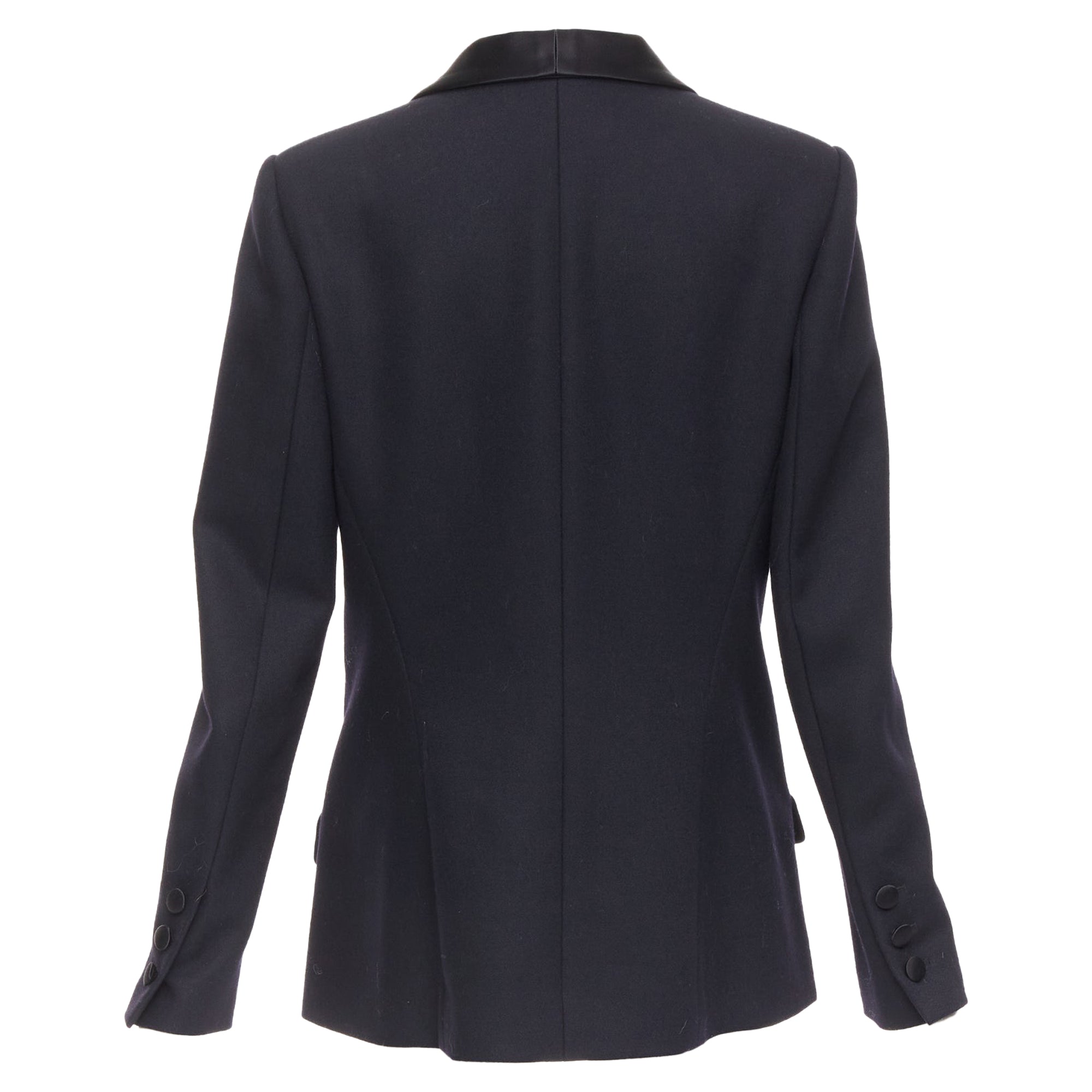 Women's Chanel black wool tuxedo blazer