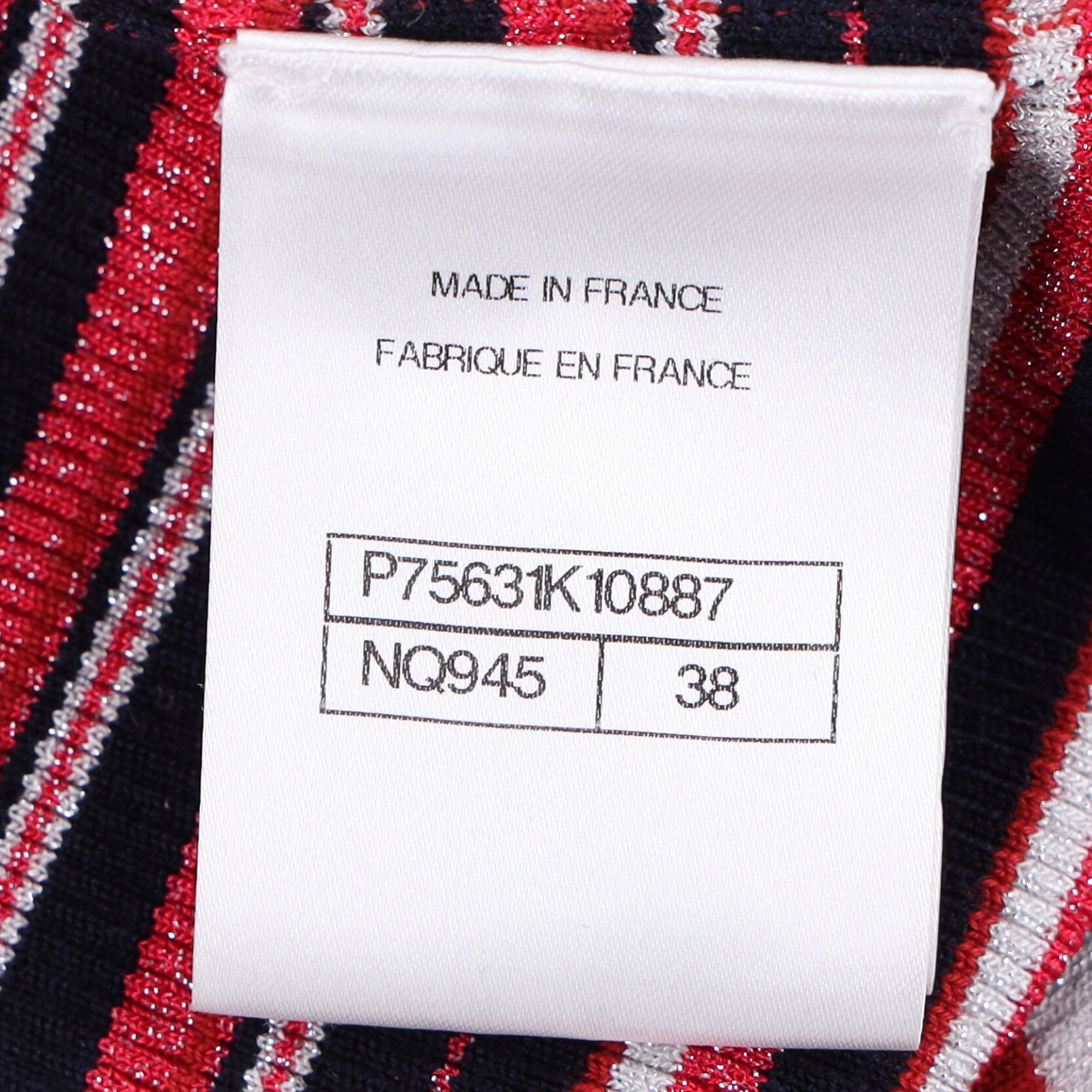 Women's Chanel CC-Embellished Striped Turtleneck Sweater in Red Wool