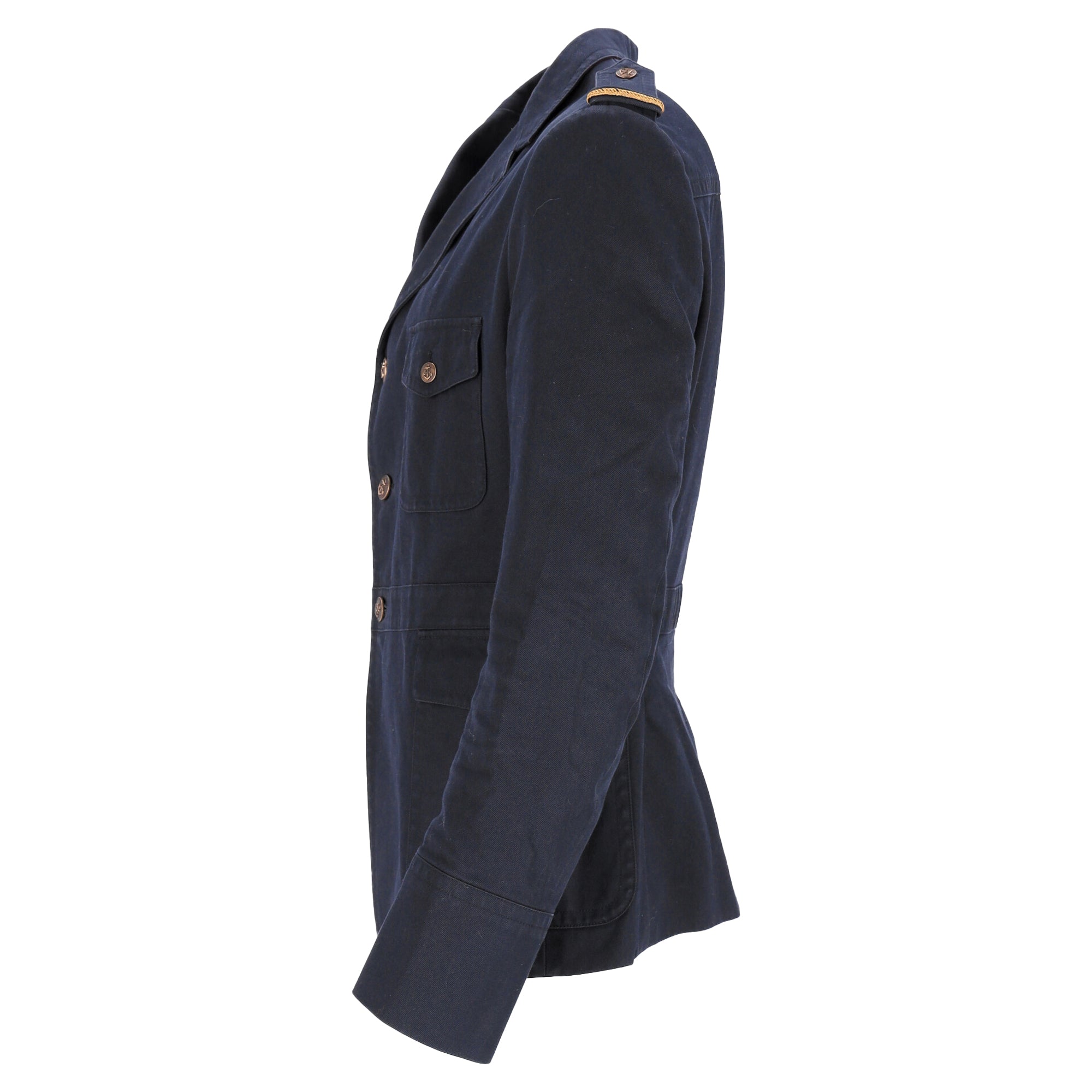Men's Gucci Military field Blazer with Pockets in Navy Blue Cotton