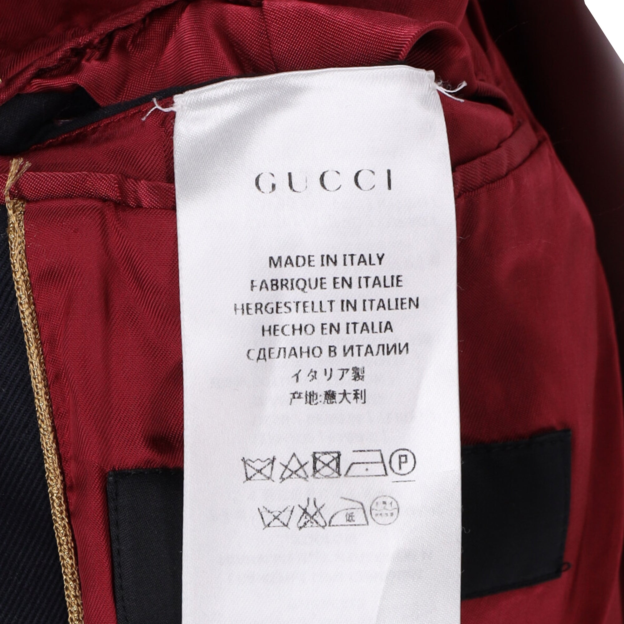 Men's Gucci Military field Blazer with Pockets in Navy Blue Cotton