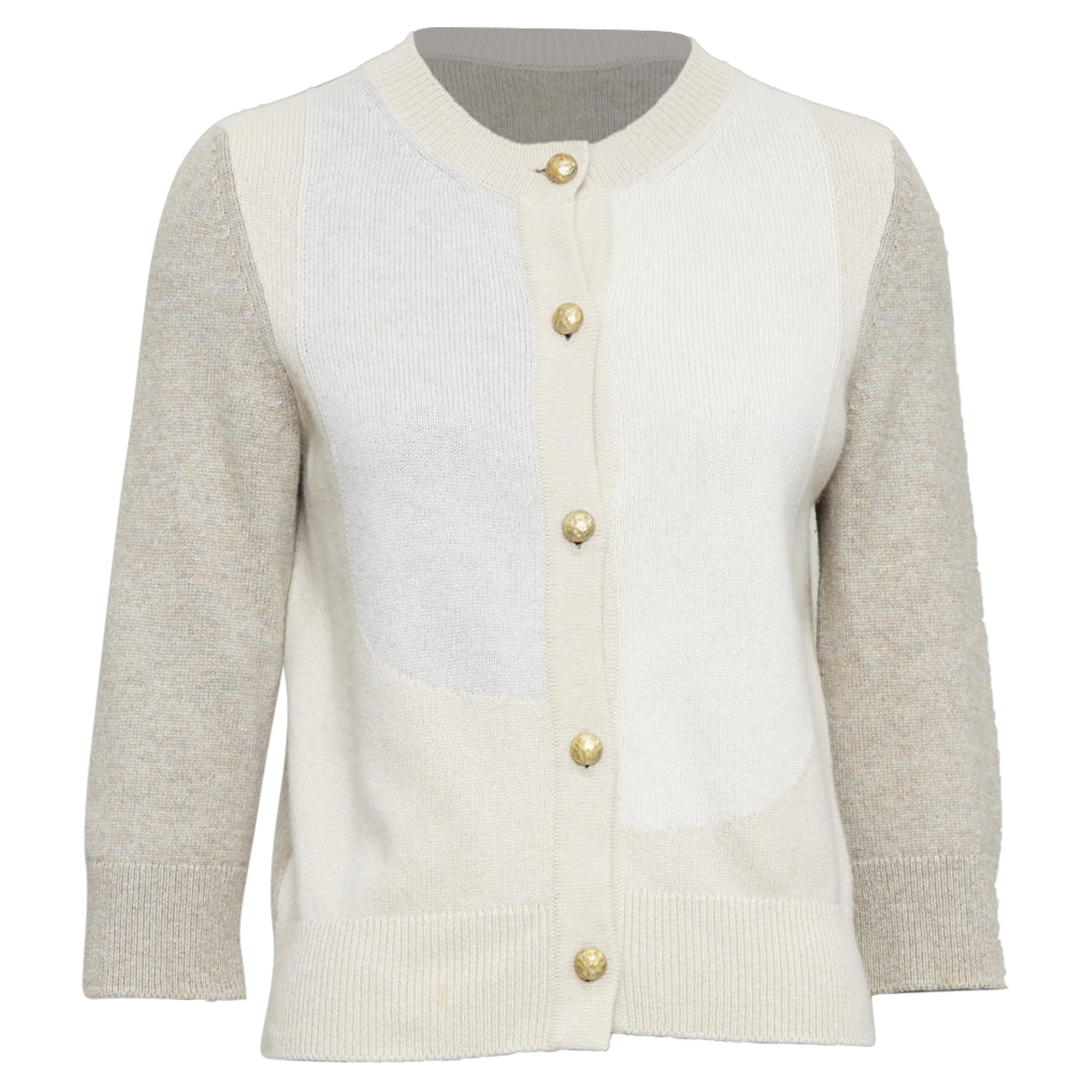Women's Chanel beige cashmere CC cardigan