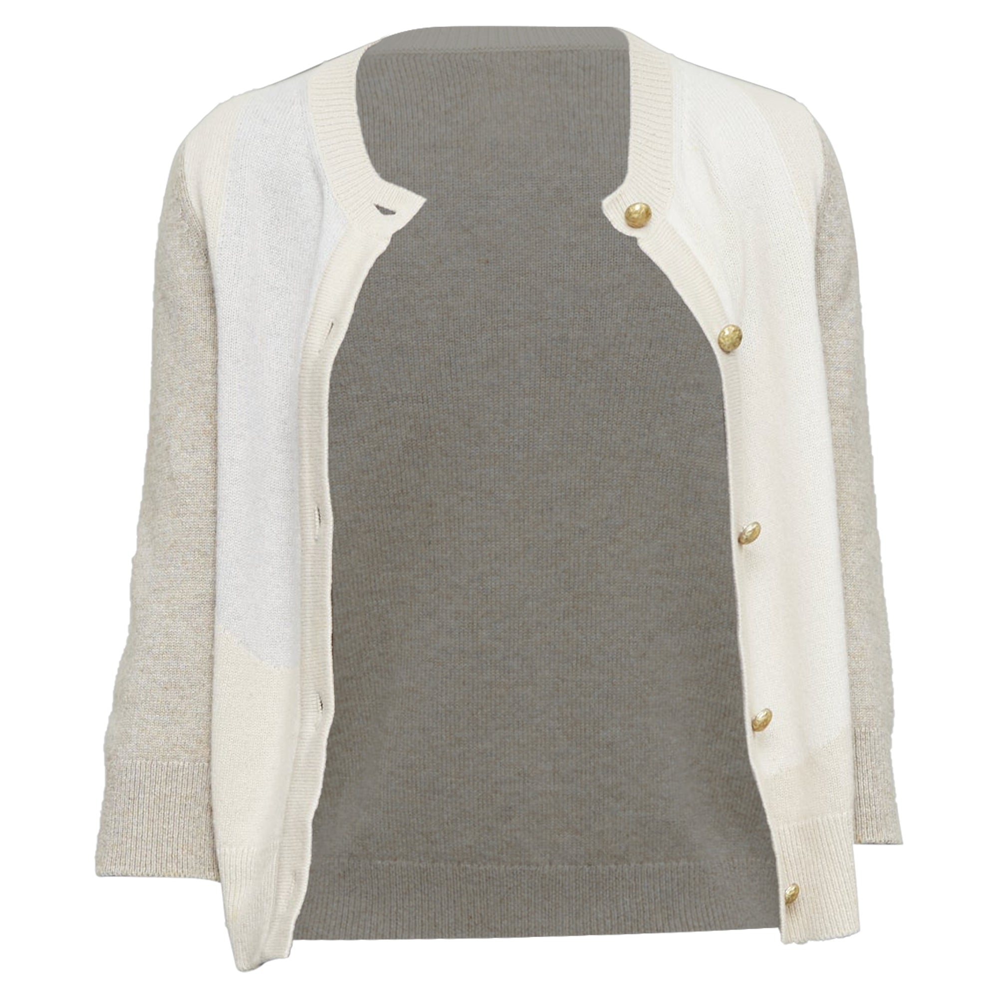 Women's Chanel beige cashmere CC cardigan