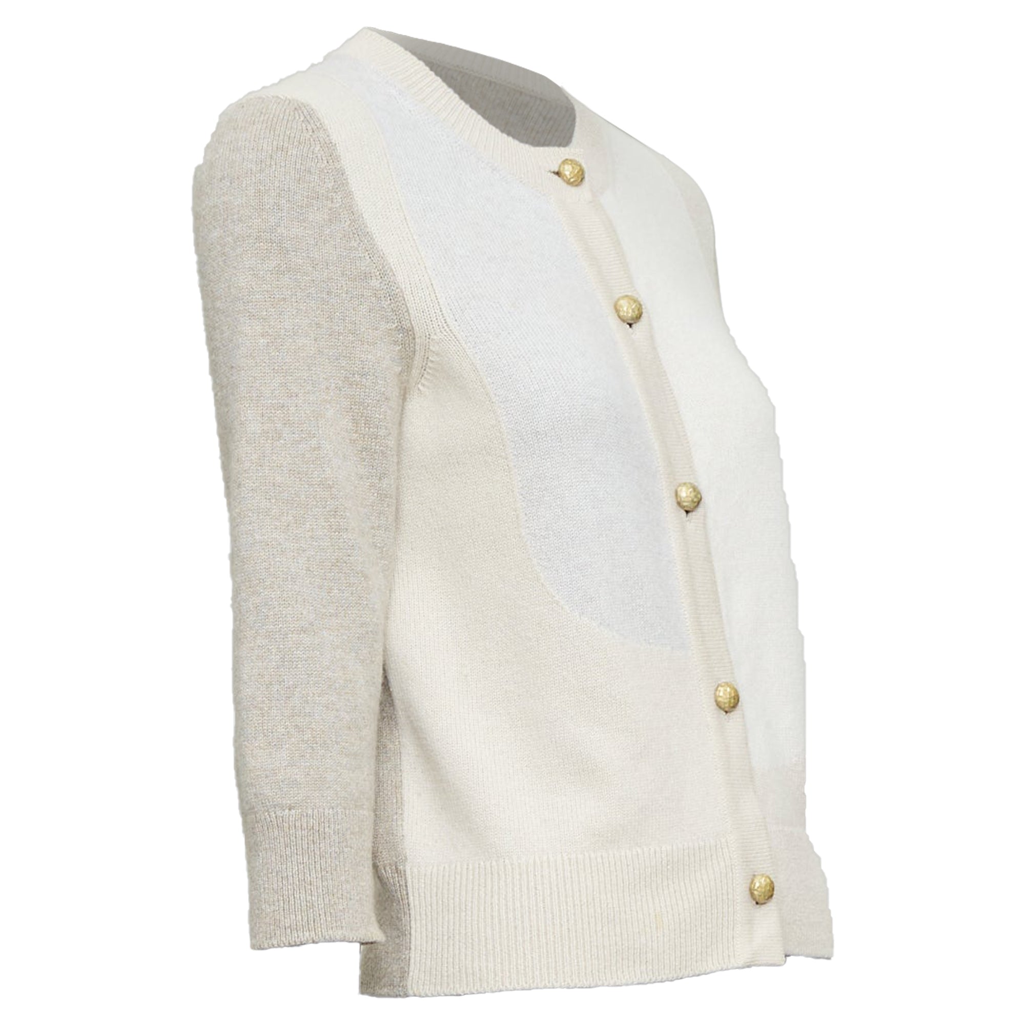 Women's Chanel beige cashmere CC cardigan