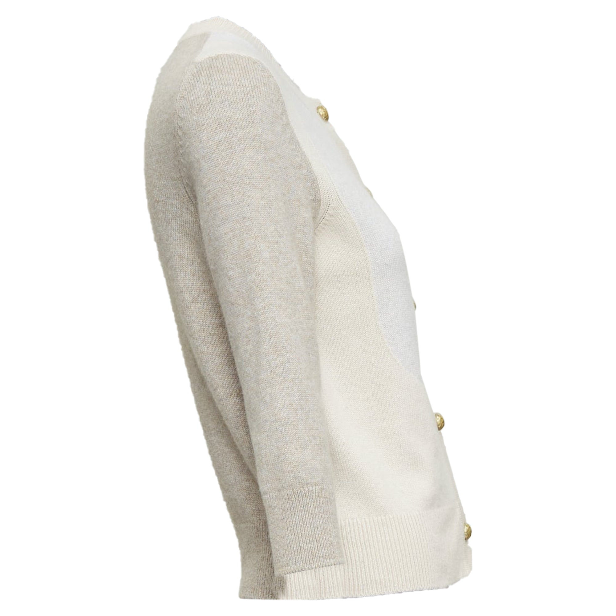 Women's Chanel beige cashmere CC cardigan