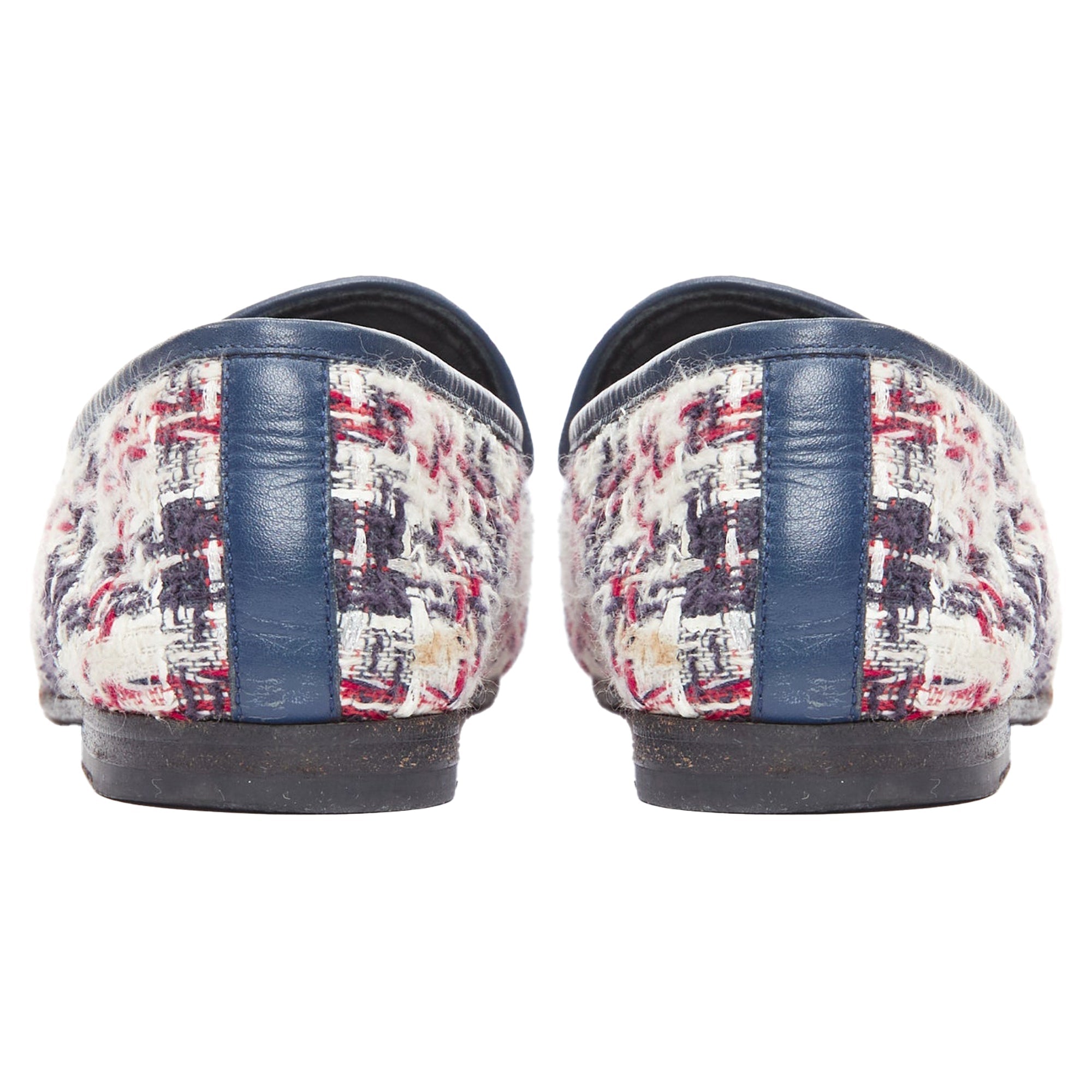 Women's Gucci red tweed horsebit loafers