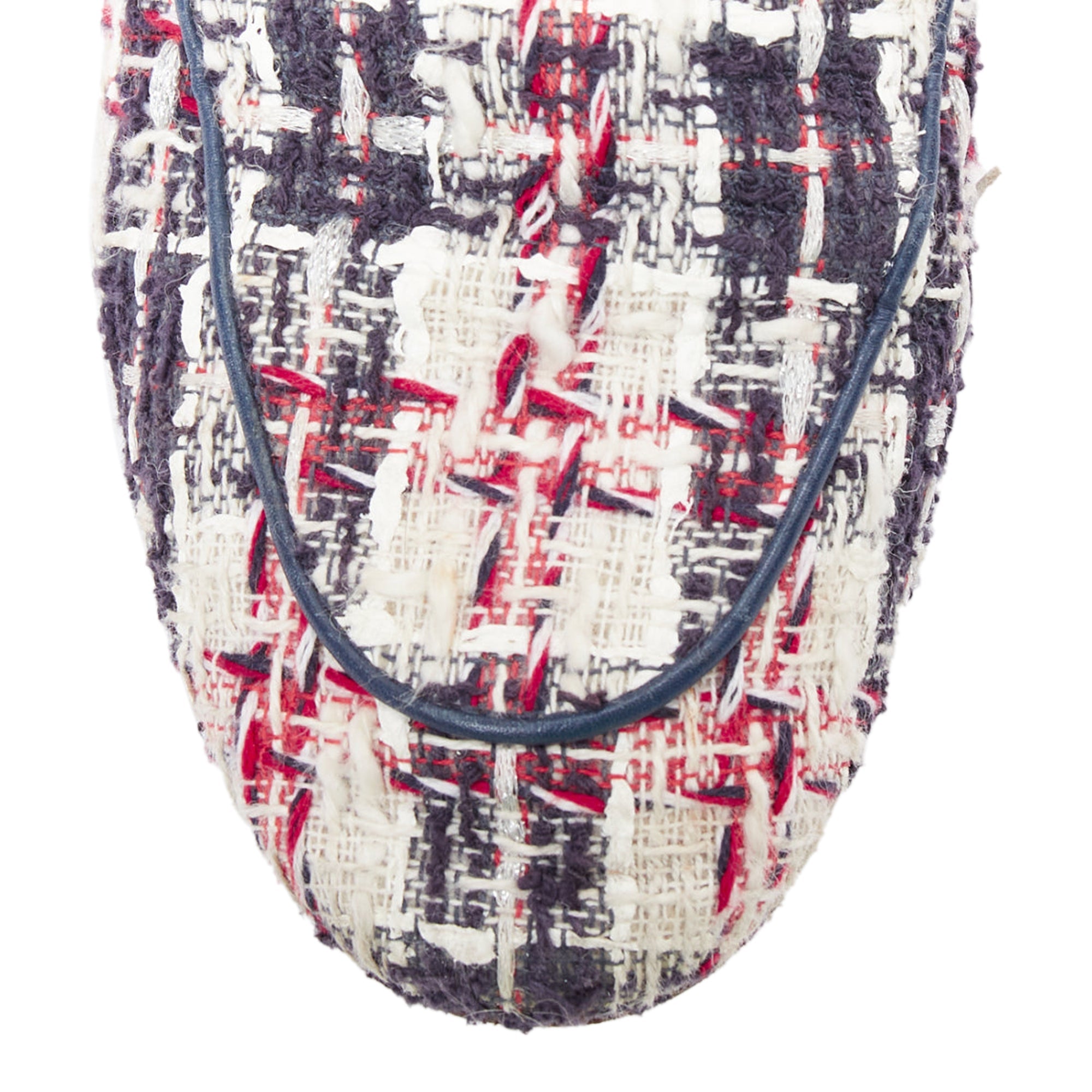 Women's Gucci red tweed horsebit loafers