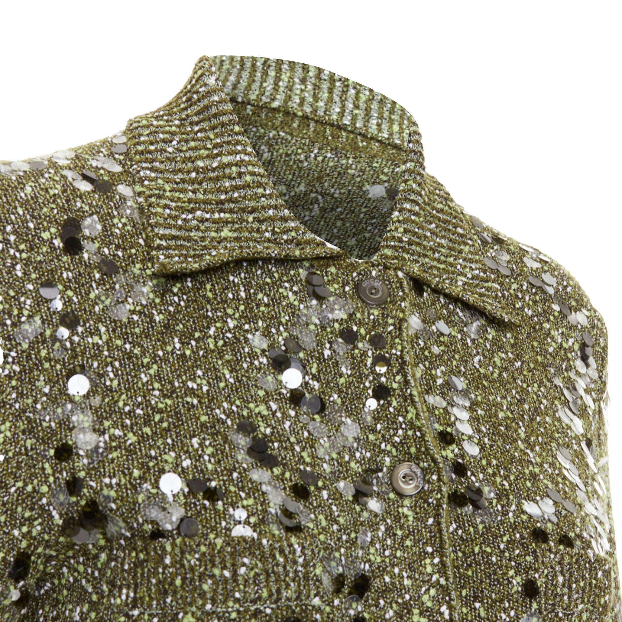 Women's Gucci green boucle sequin cardigan
