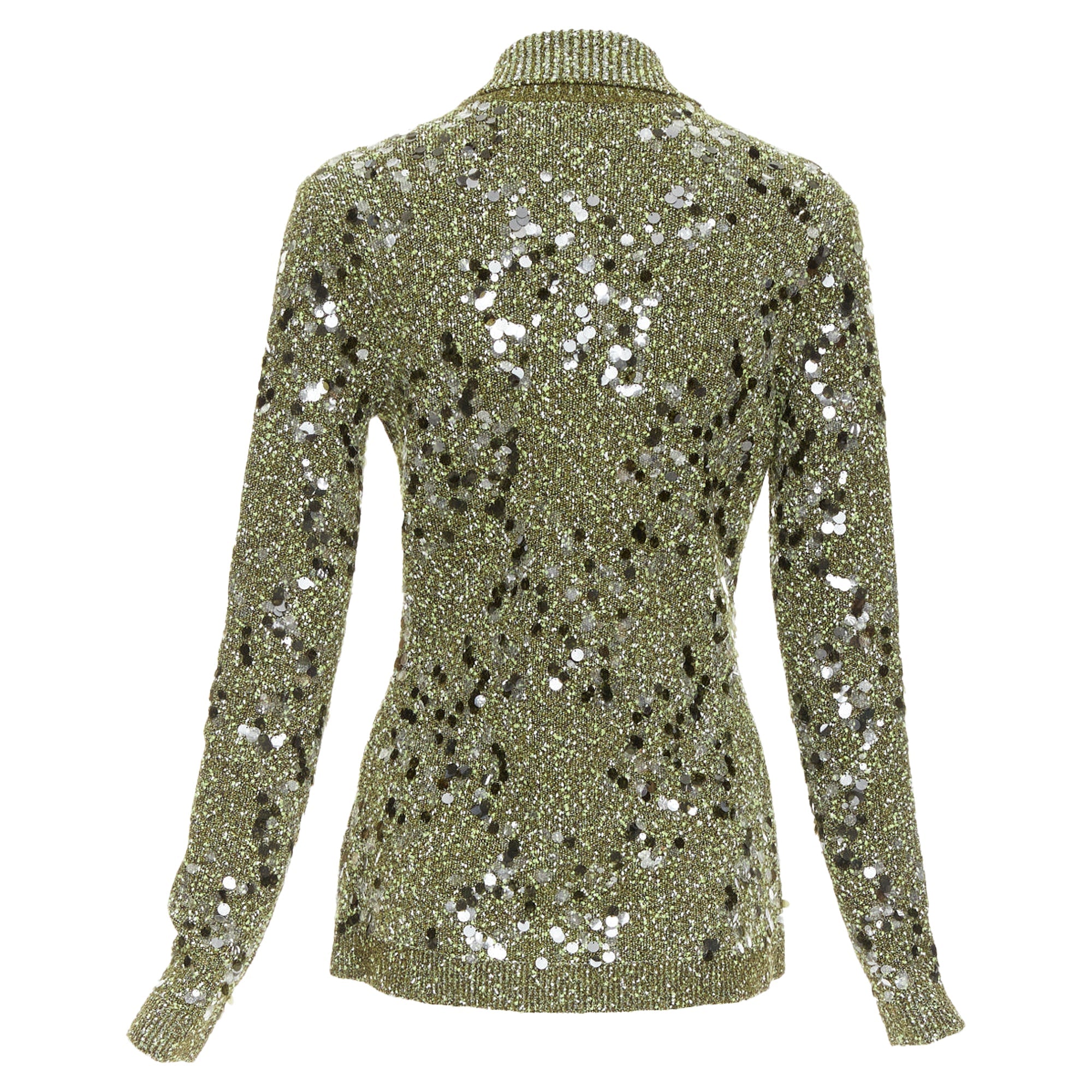 Women's Gucci green boucle sequin cardigan