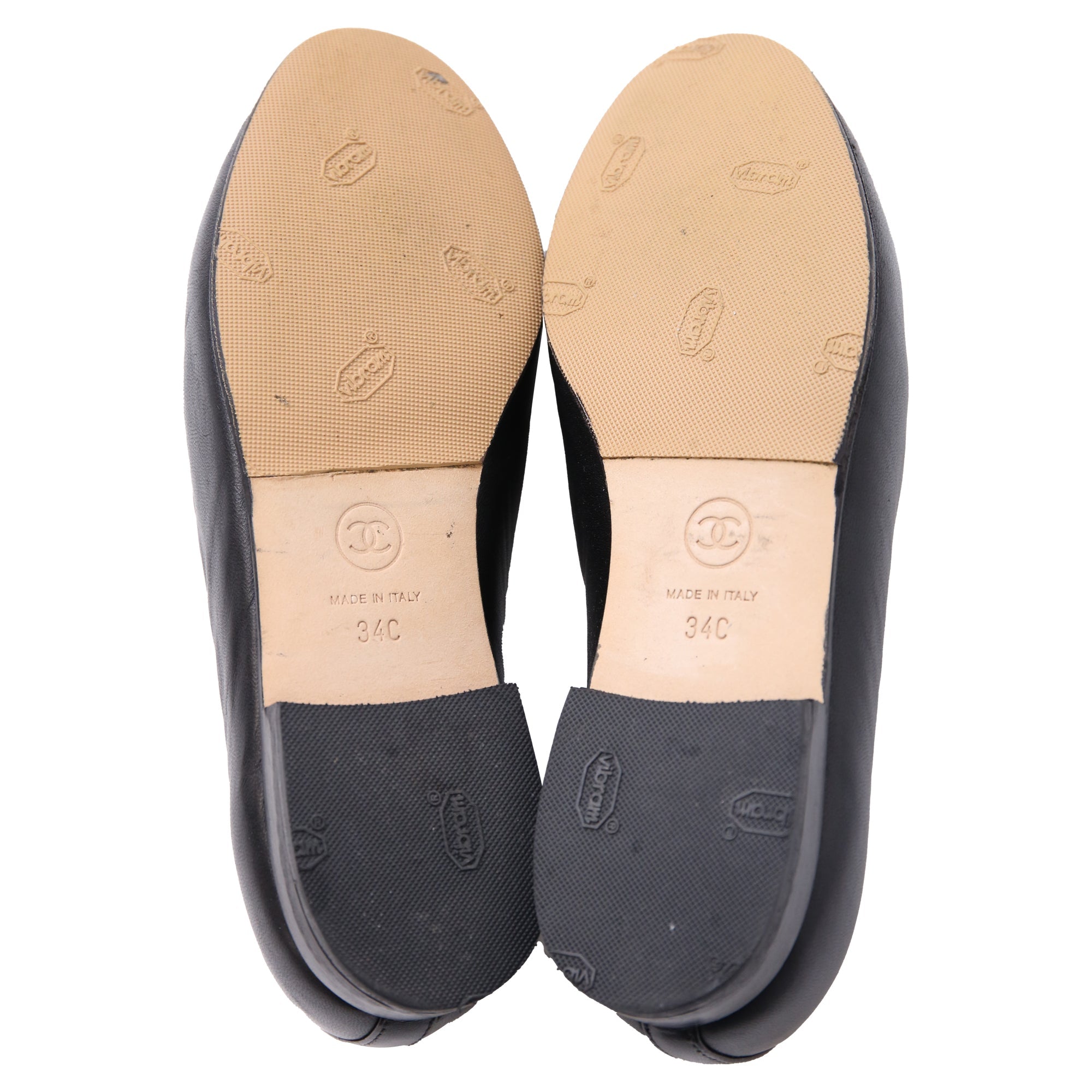 Women's Chanel Pearl CC Loafers in Black Lambskin Leather