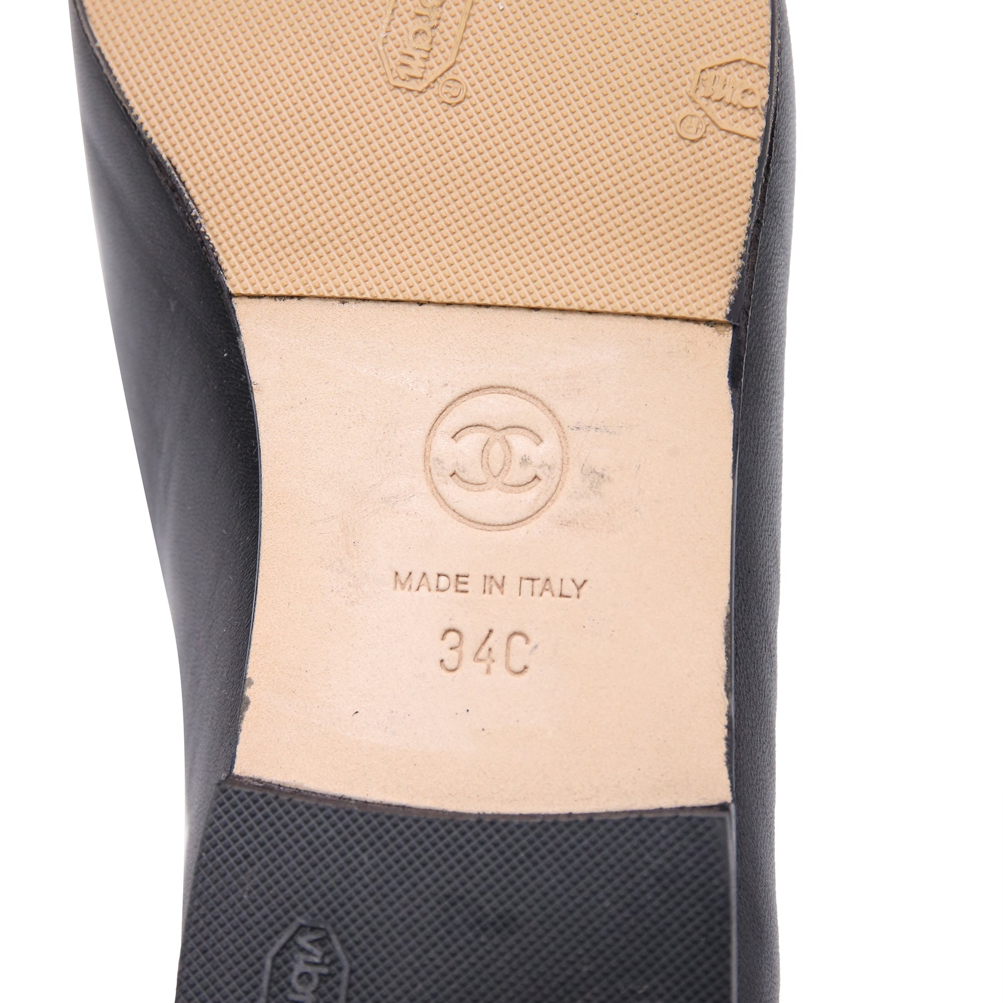 Women's Chanel Pearl CC Loafers in Black Lambskin Leather