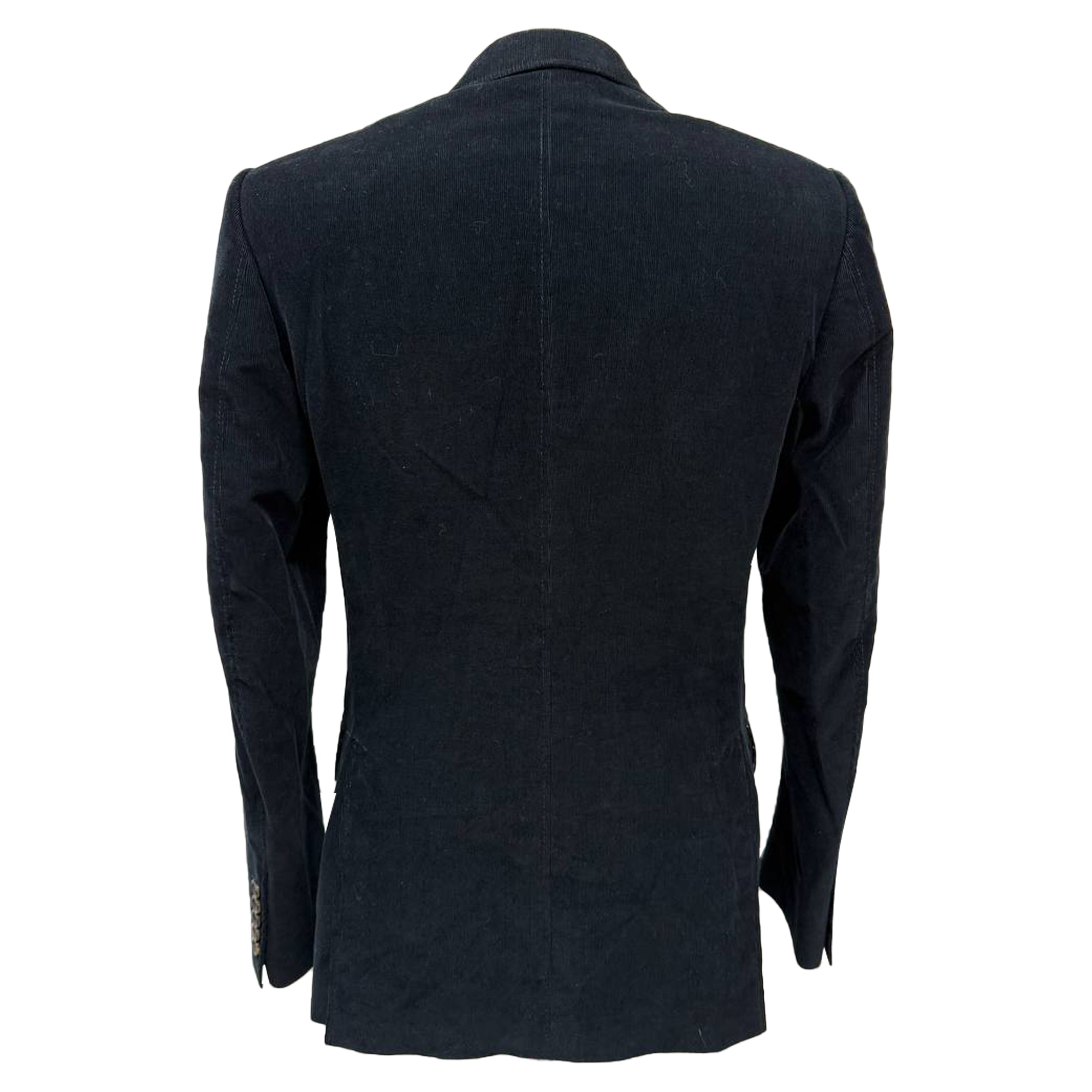 Men's Gucci Single-Breasted Blazer with Pockets in Black Corduroy