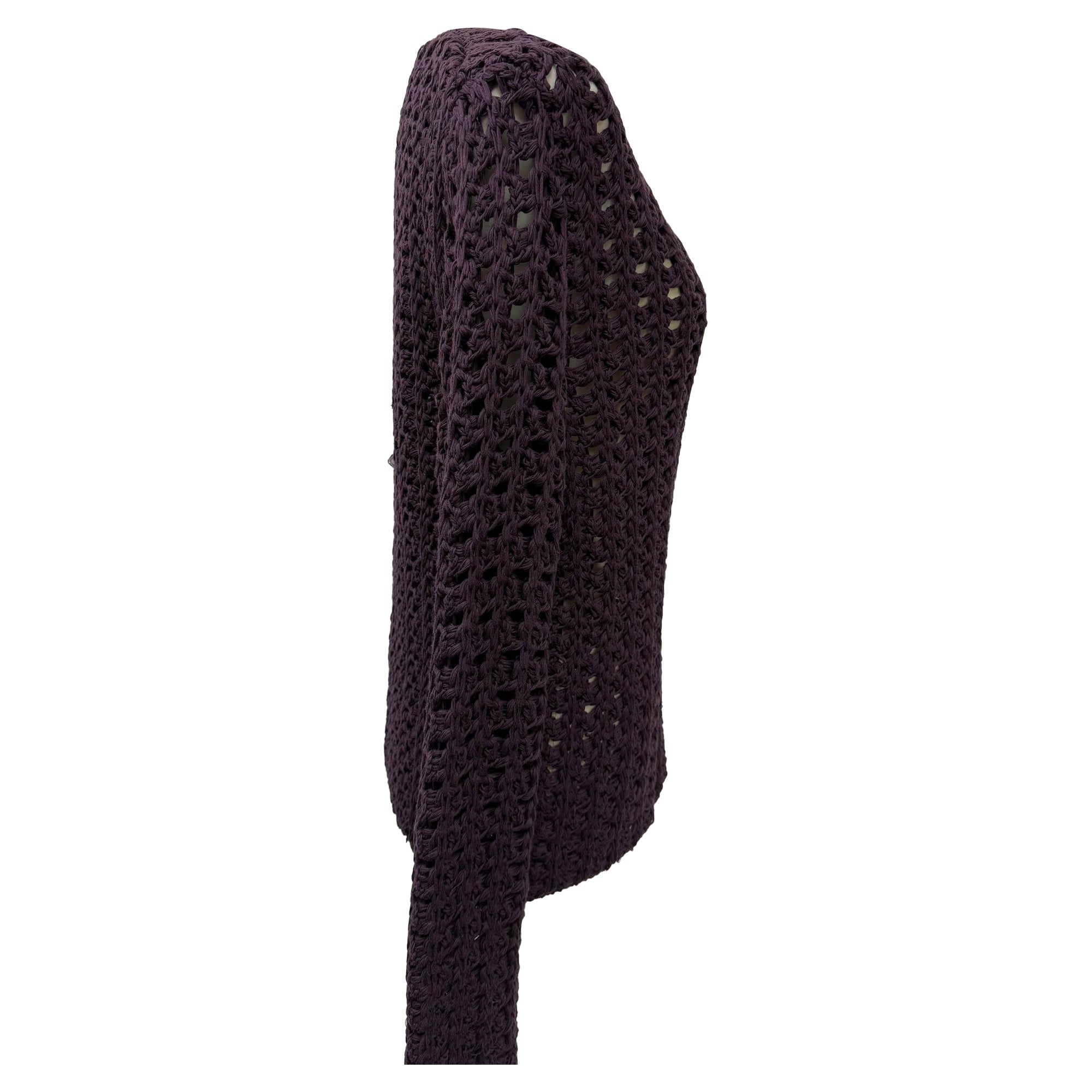 Women's Gucci Crochet Knitted Sweater in Purple Cotton