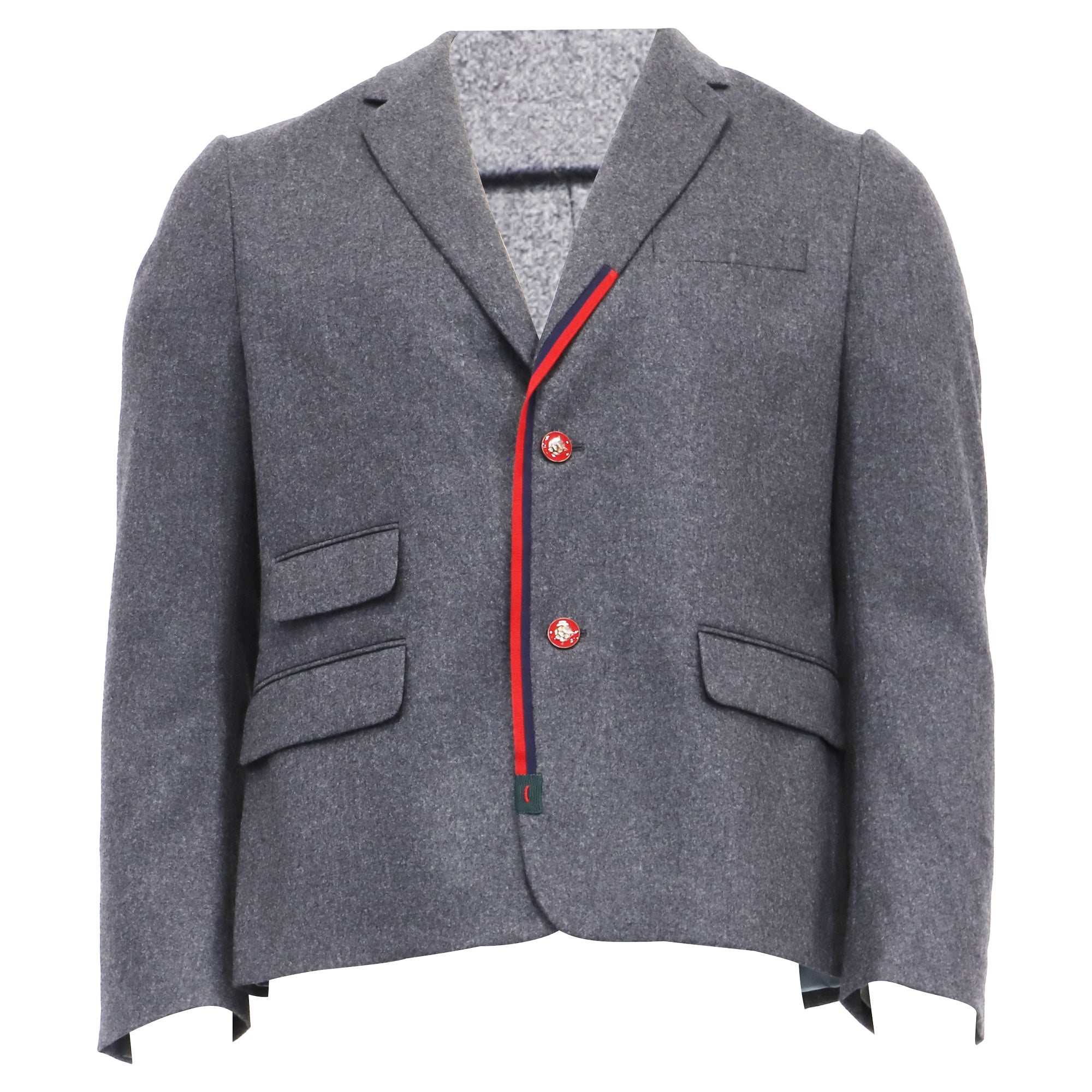 Men's Gucci Cambridge Flannel Jacket In Grey Wool
