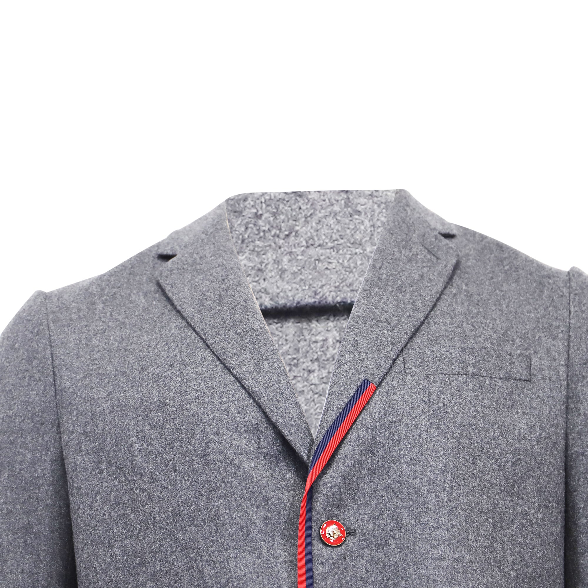 Men's Gucci Cambridge Flannel Jacket In Grey Wool