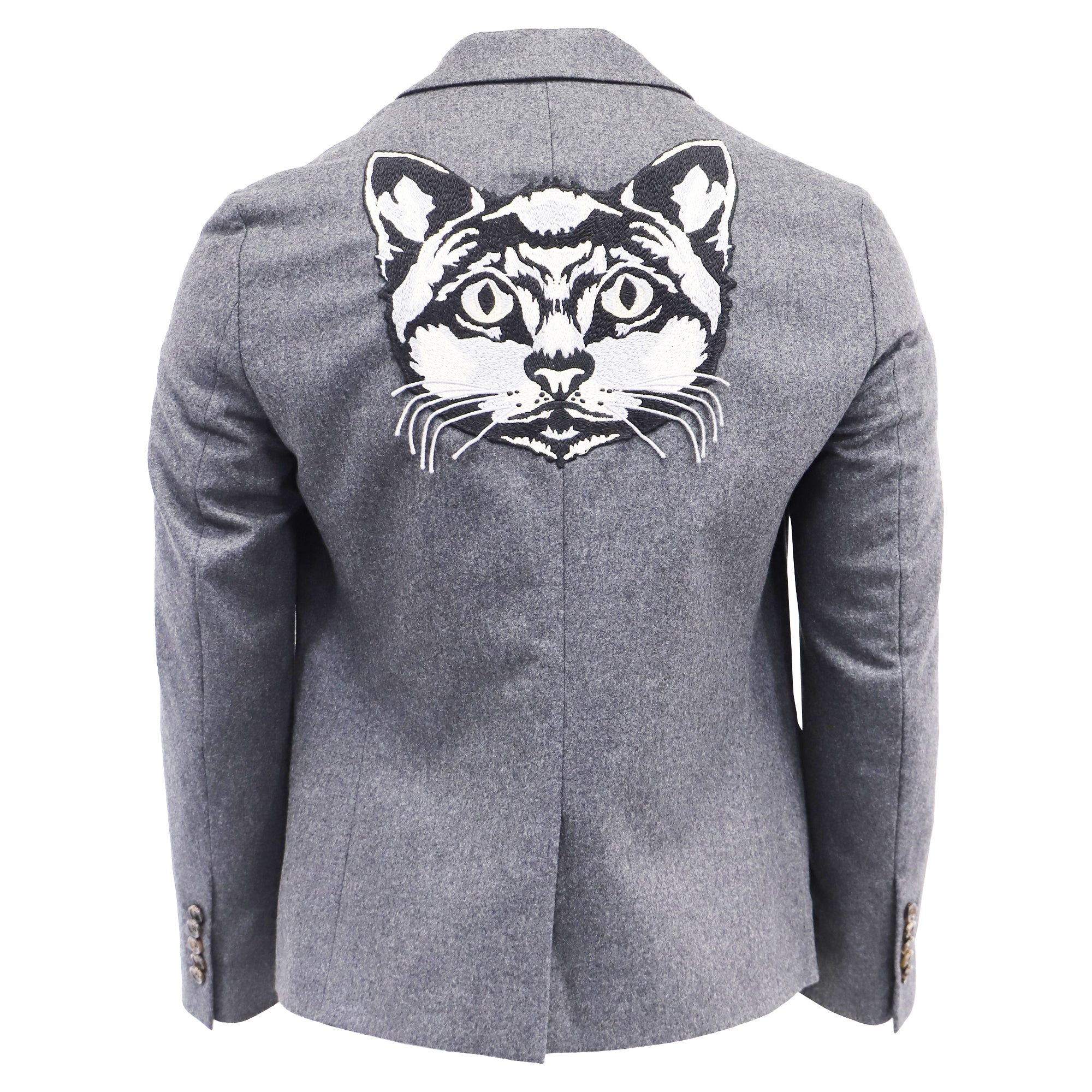 Men's Gucci Cambridge Flannel Jacket In Grey Wool