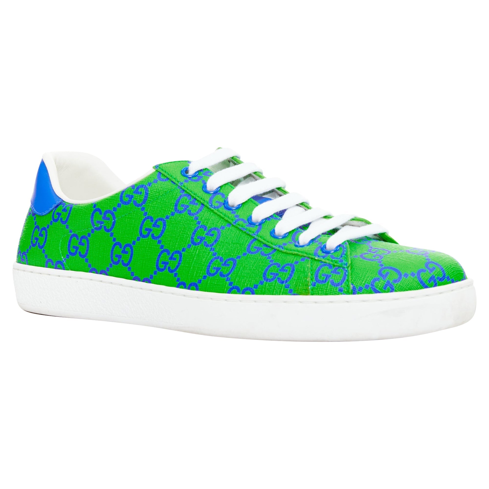 Men's Gucci Ace Supreme Joy Monogram green blue low top sneakers