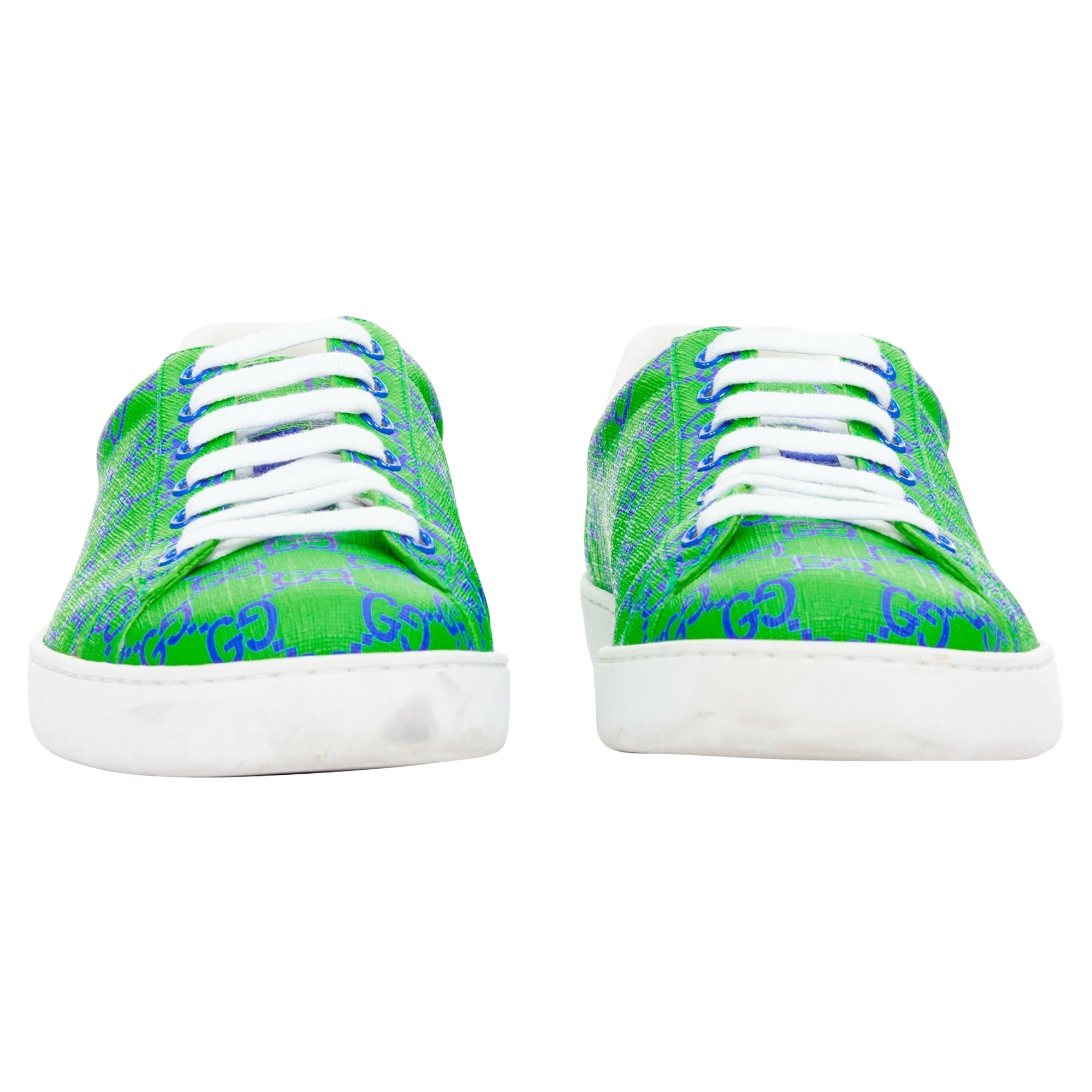Men's Gucci Ace Supreme Joy Monogram green blue low top sneakers