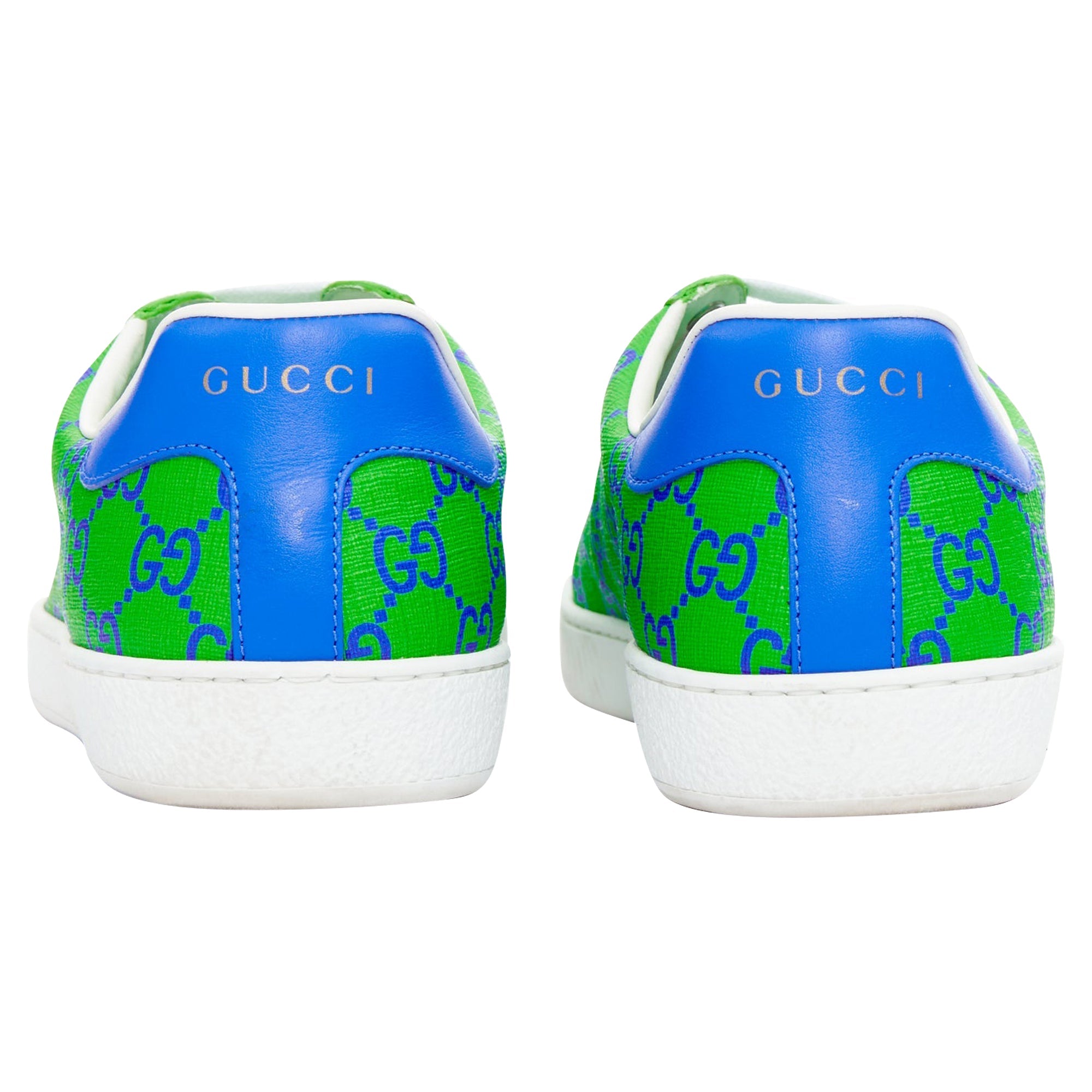 Men's Gucci Ace Supreme Joy Monogram green blue low top sneakers