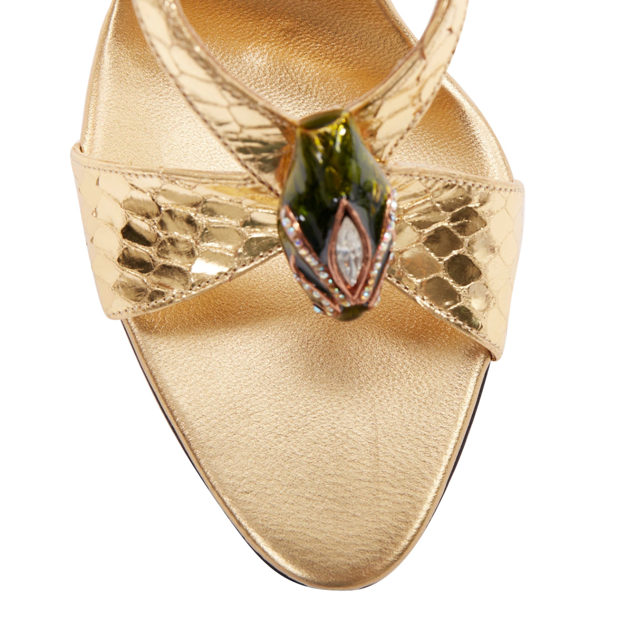Women's Gucci Tom Ford Vintage Runway g scaled green Serpentine heel sandal