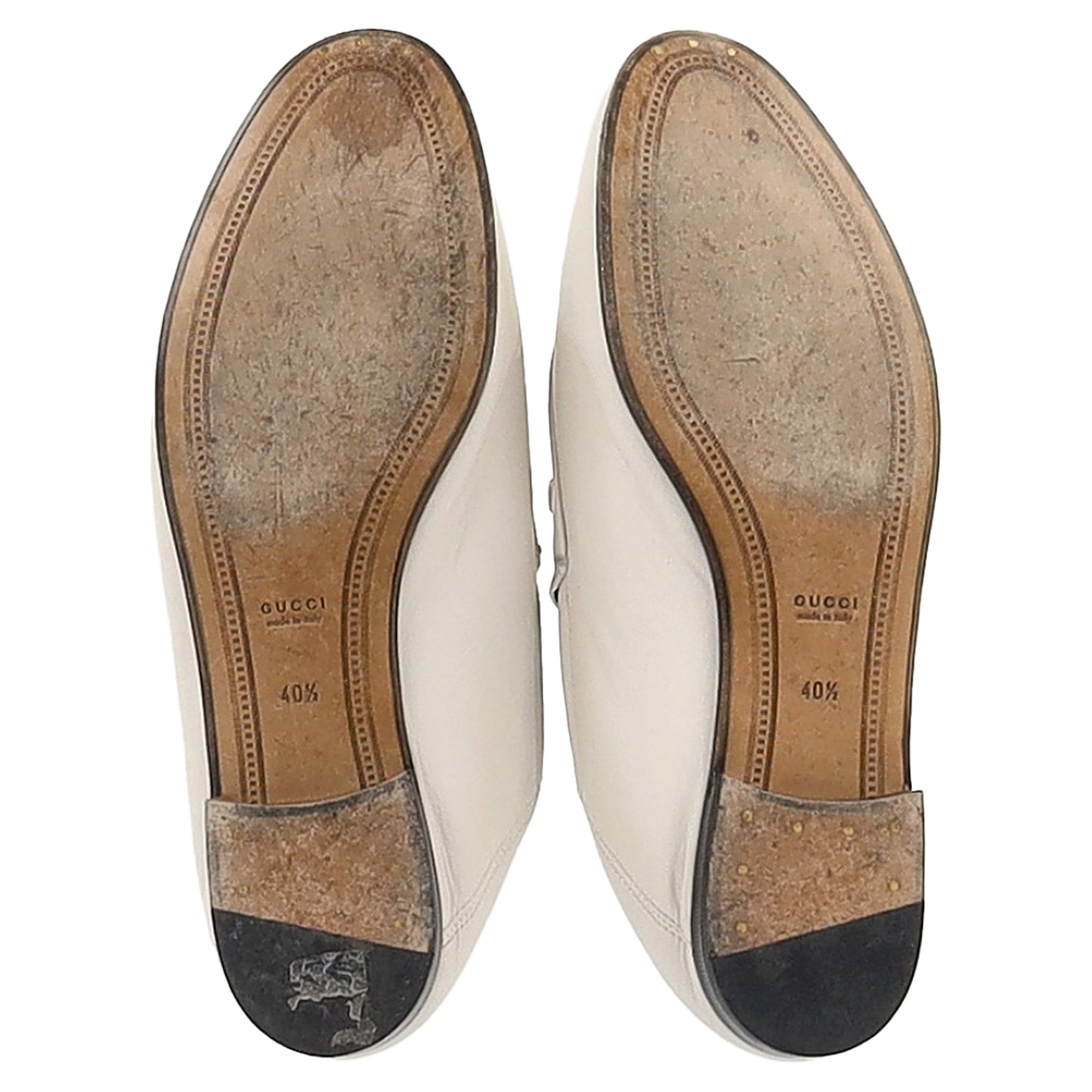 Women's Gucci Brixton Horsebit Loafers in White Lambskin Leather