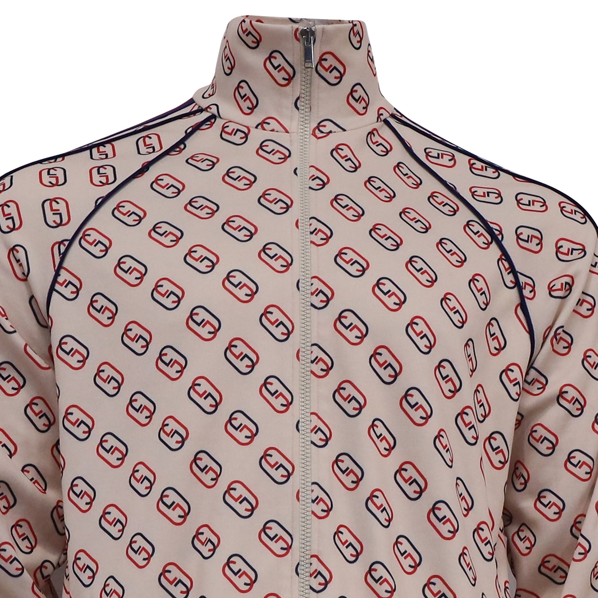 Men's Gucci Striped Webbing Logo-Print Track Jacket in Multicolor Polyester
