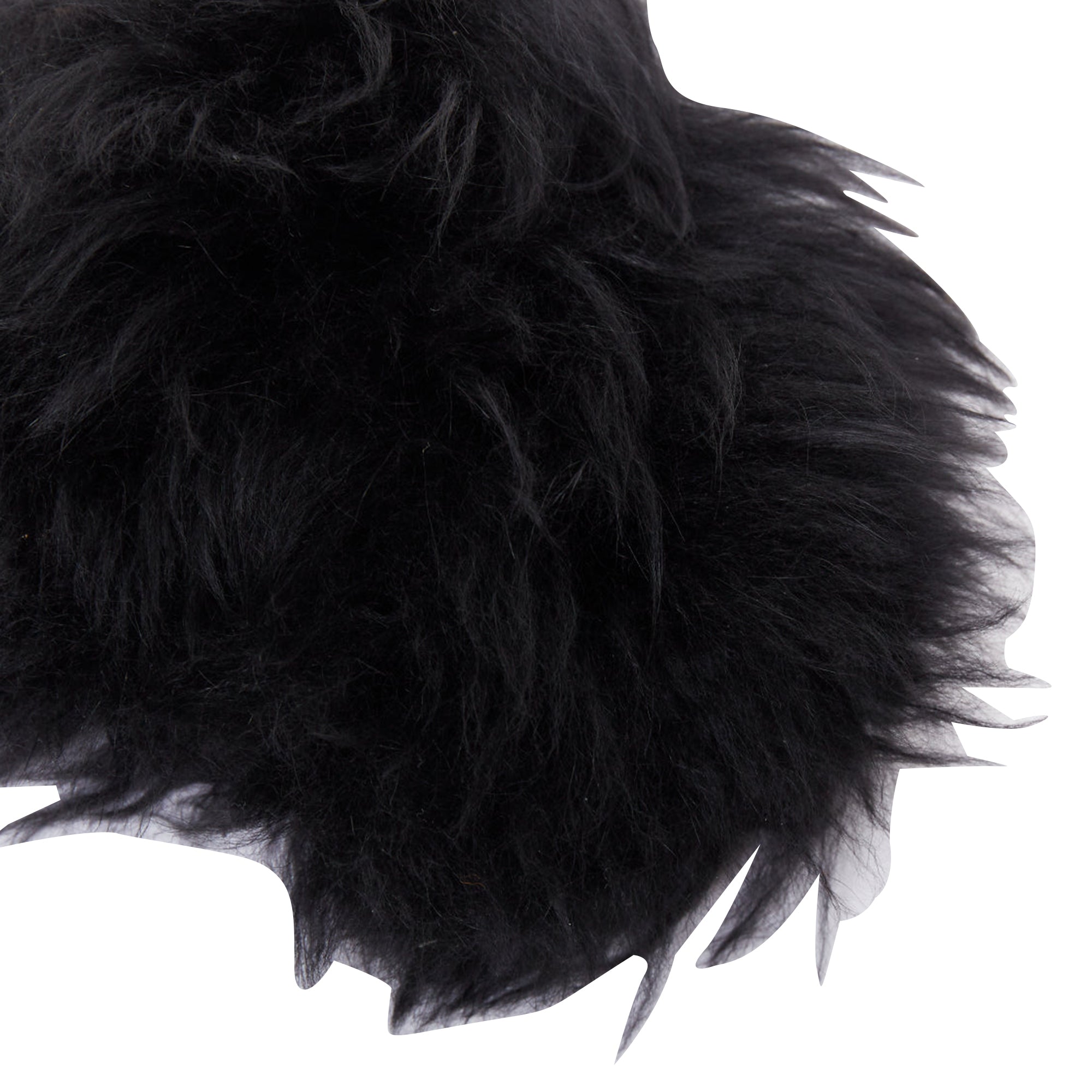 Women's Chanel CC logo mongolian lamb fur fluffy slippers