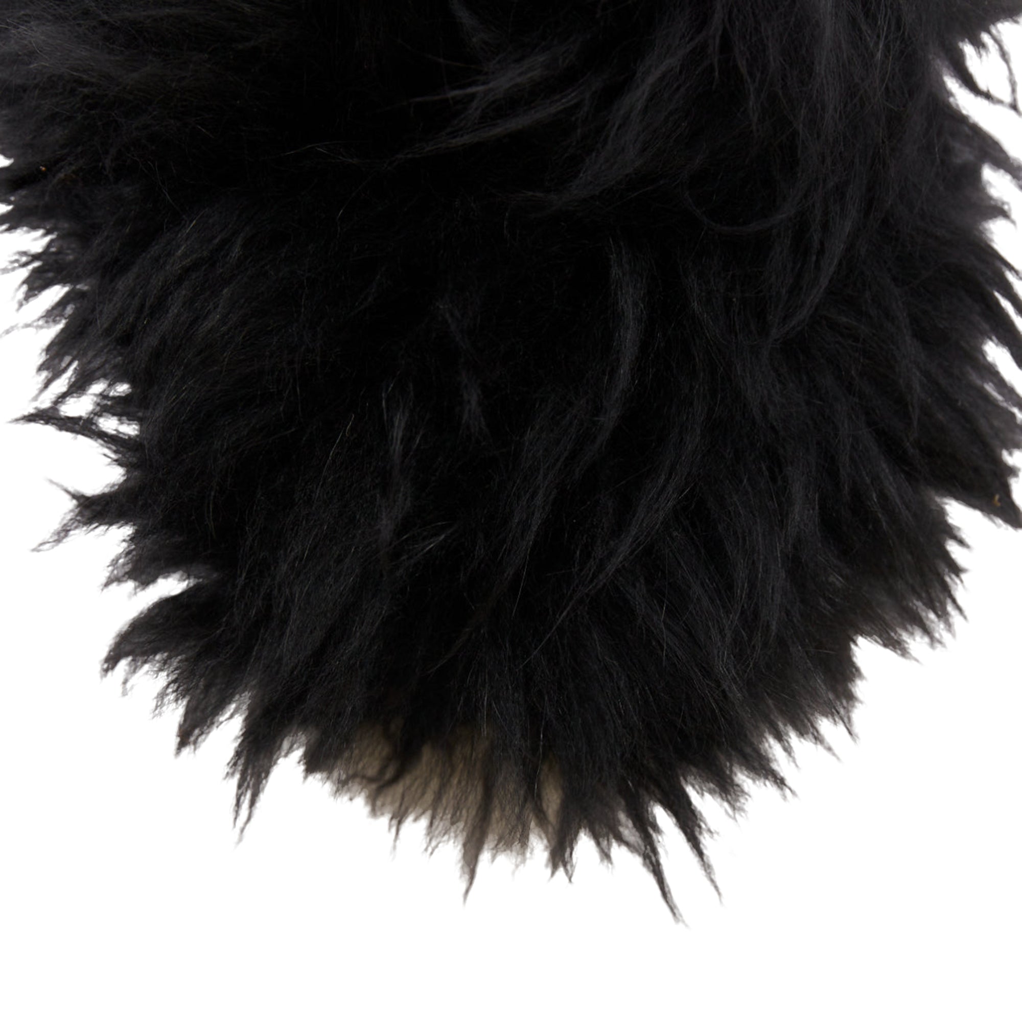 Women's Chanel CC logo mongolian lamb fur fluffy slippers