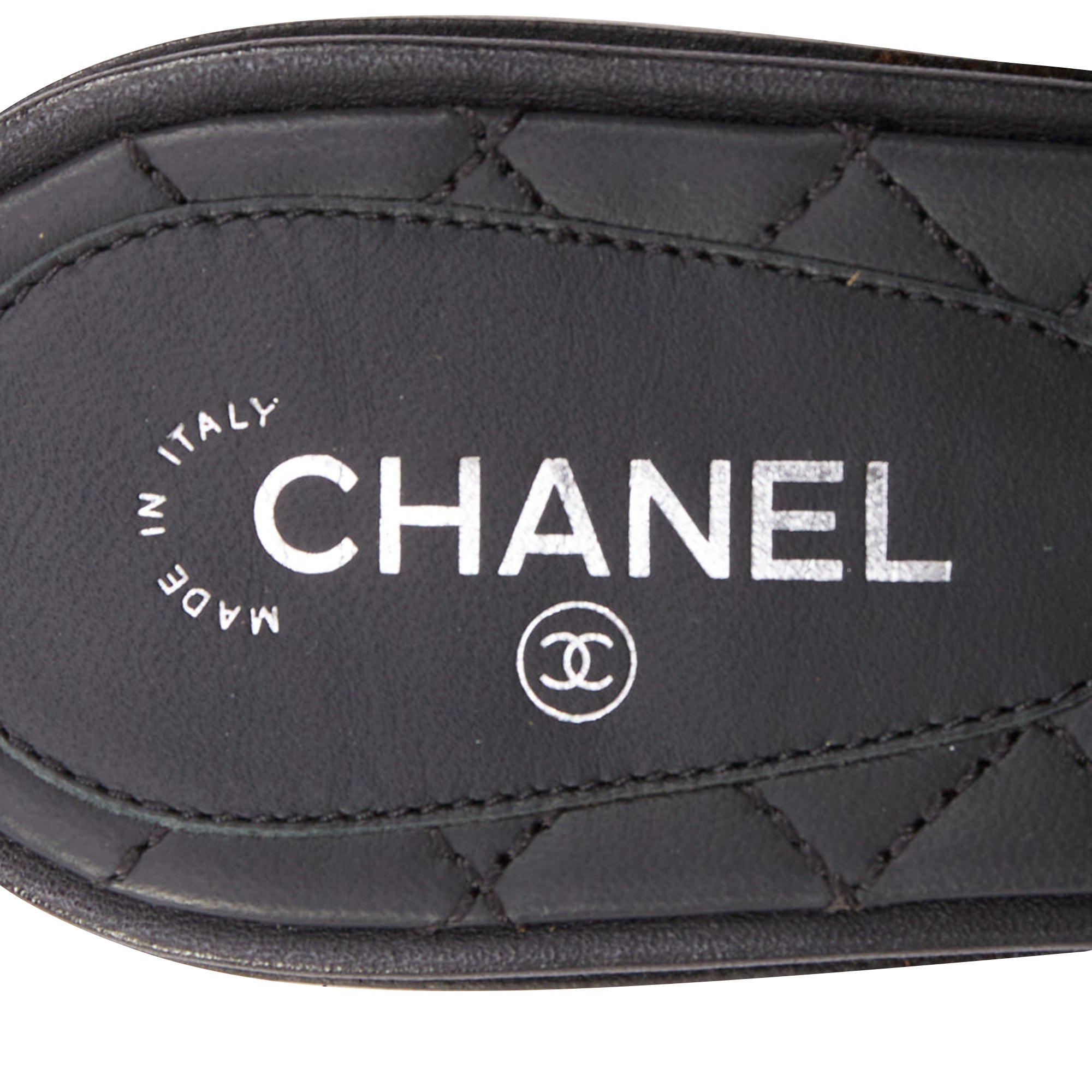Women's Chanel CC logo mongolian lamb fur fluffy slippers