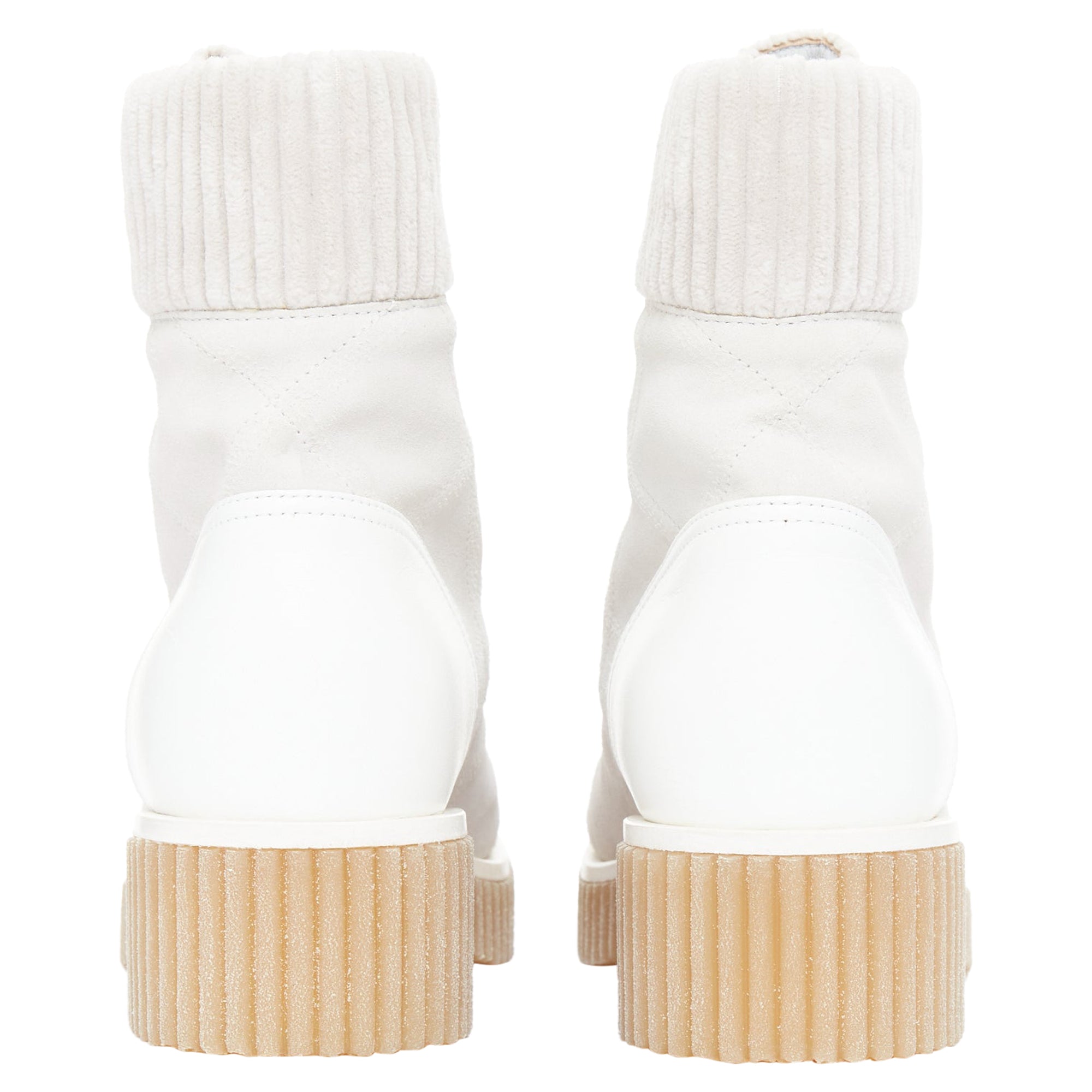 Women's Chanel CC suede calfskin quilted combat boots