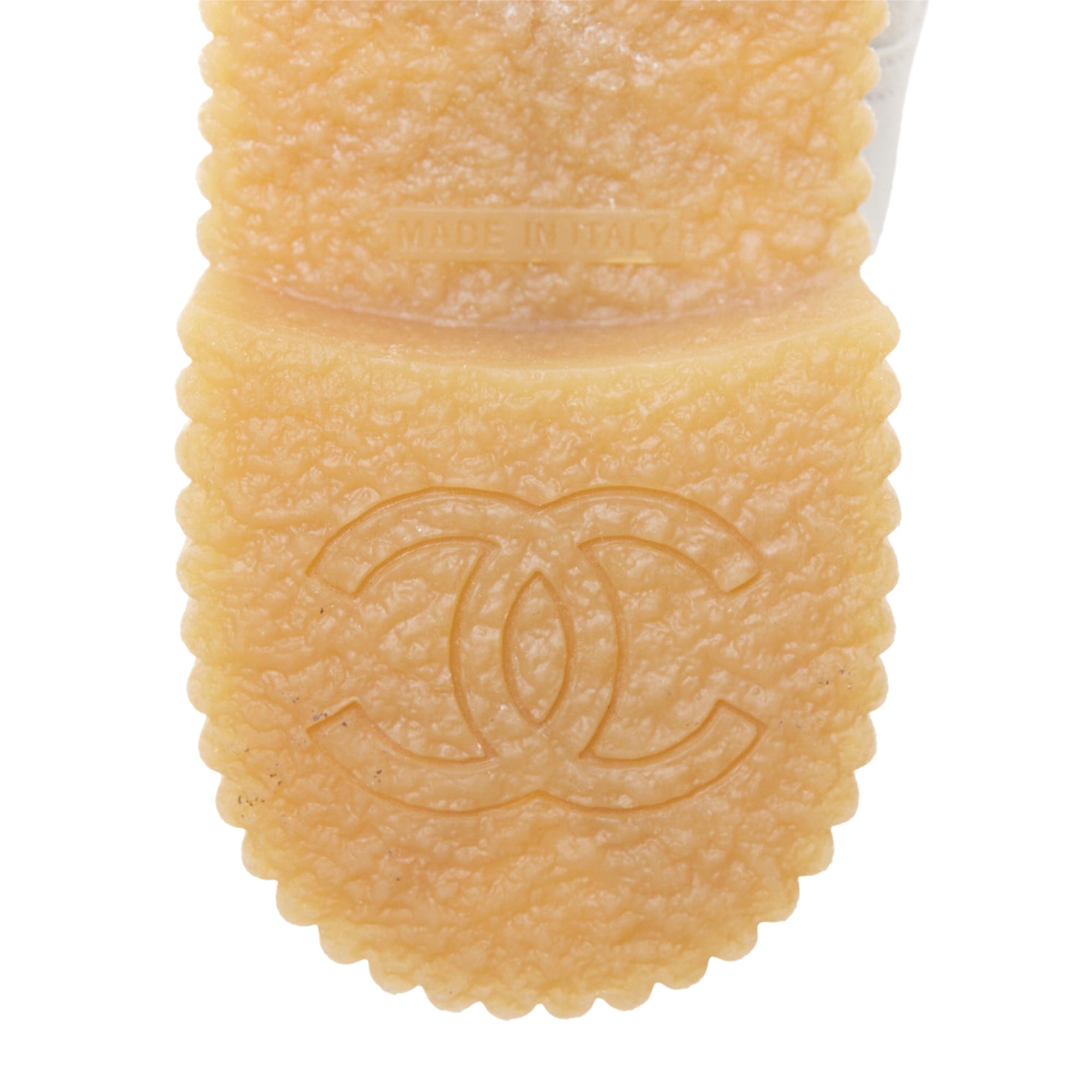Women's Chanel CC suede calfskin quilted combat boots