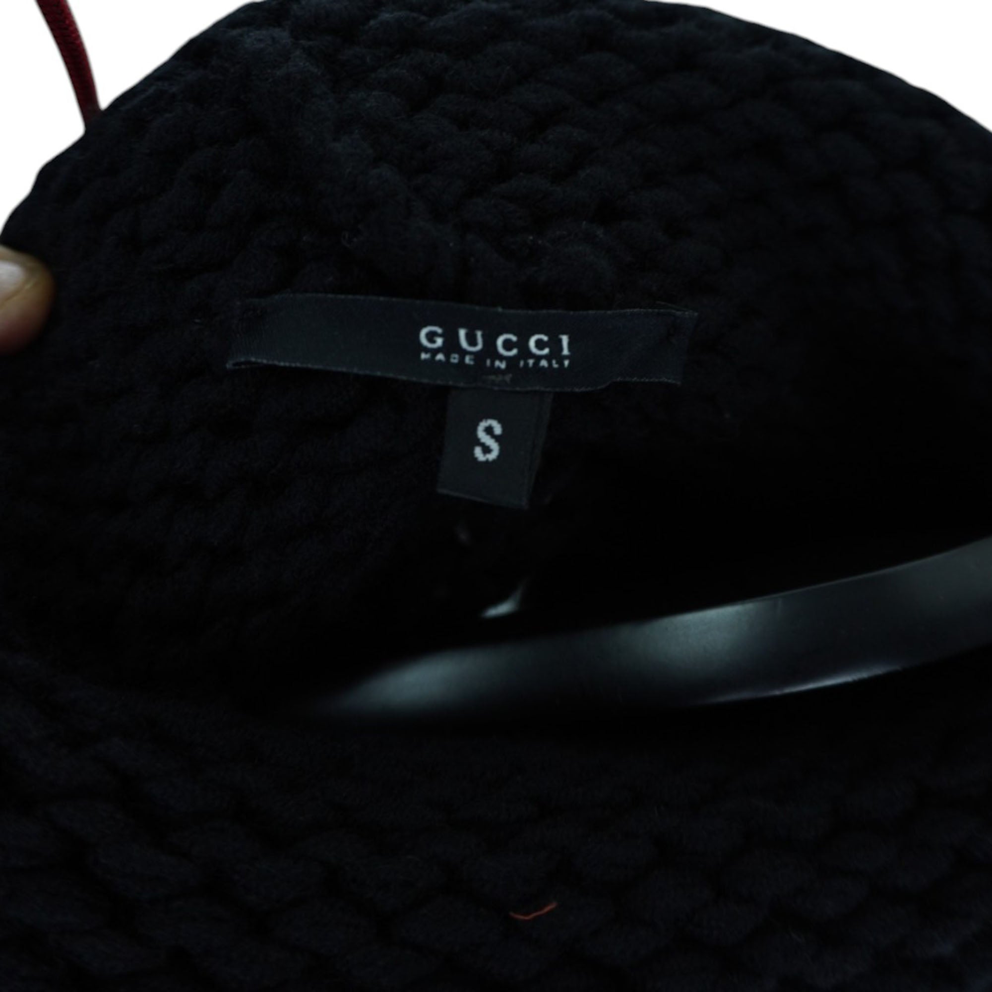 Women's Gucci Black Heavy Crop Polo Neck Knitwear
