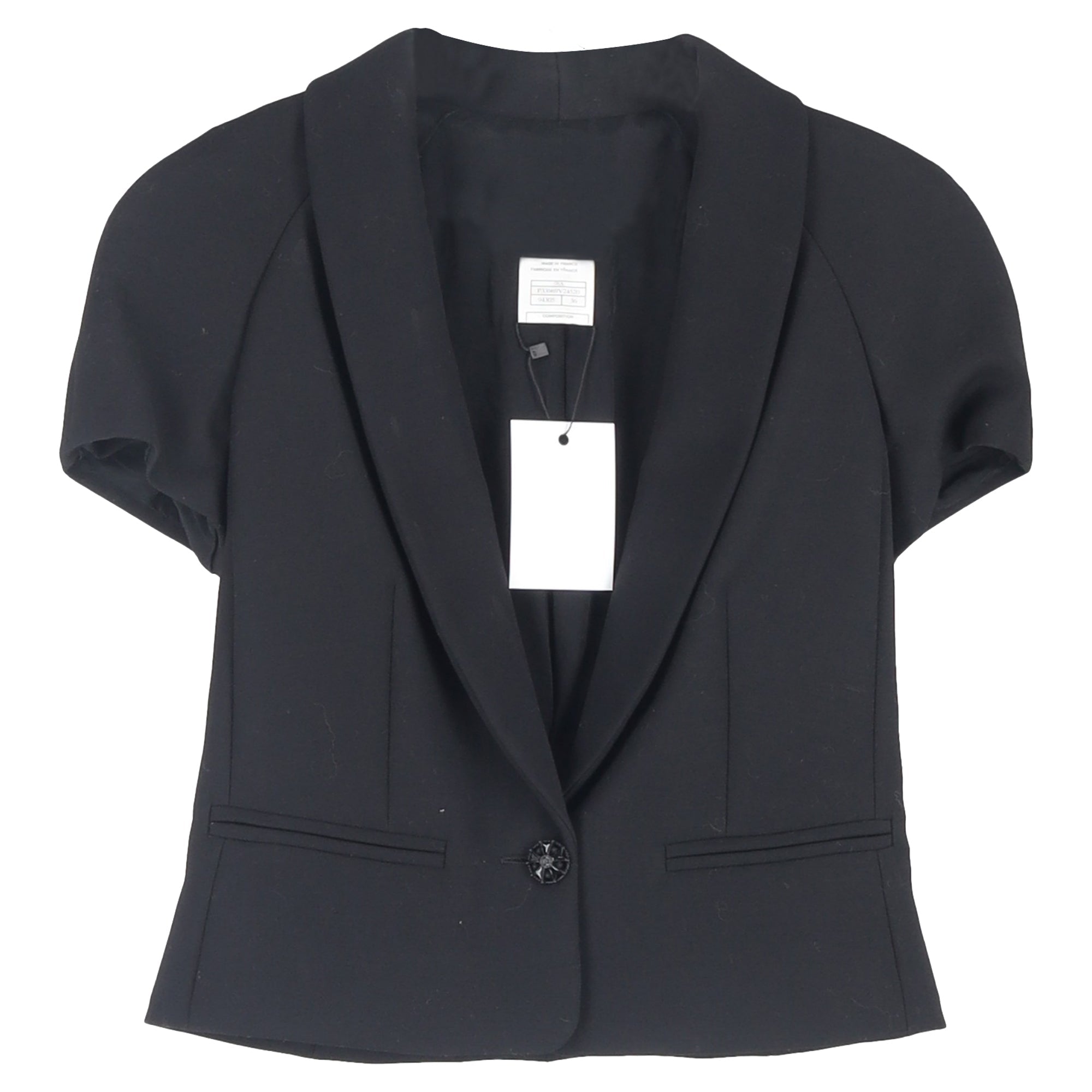 Women's Chanel F/W 2008 Tailored Shawl Blazer in Black Wool