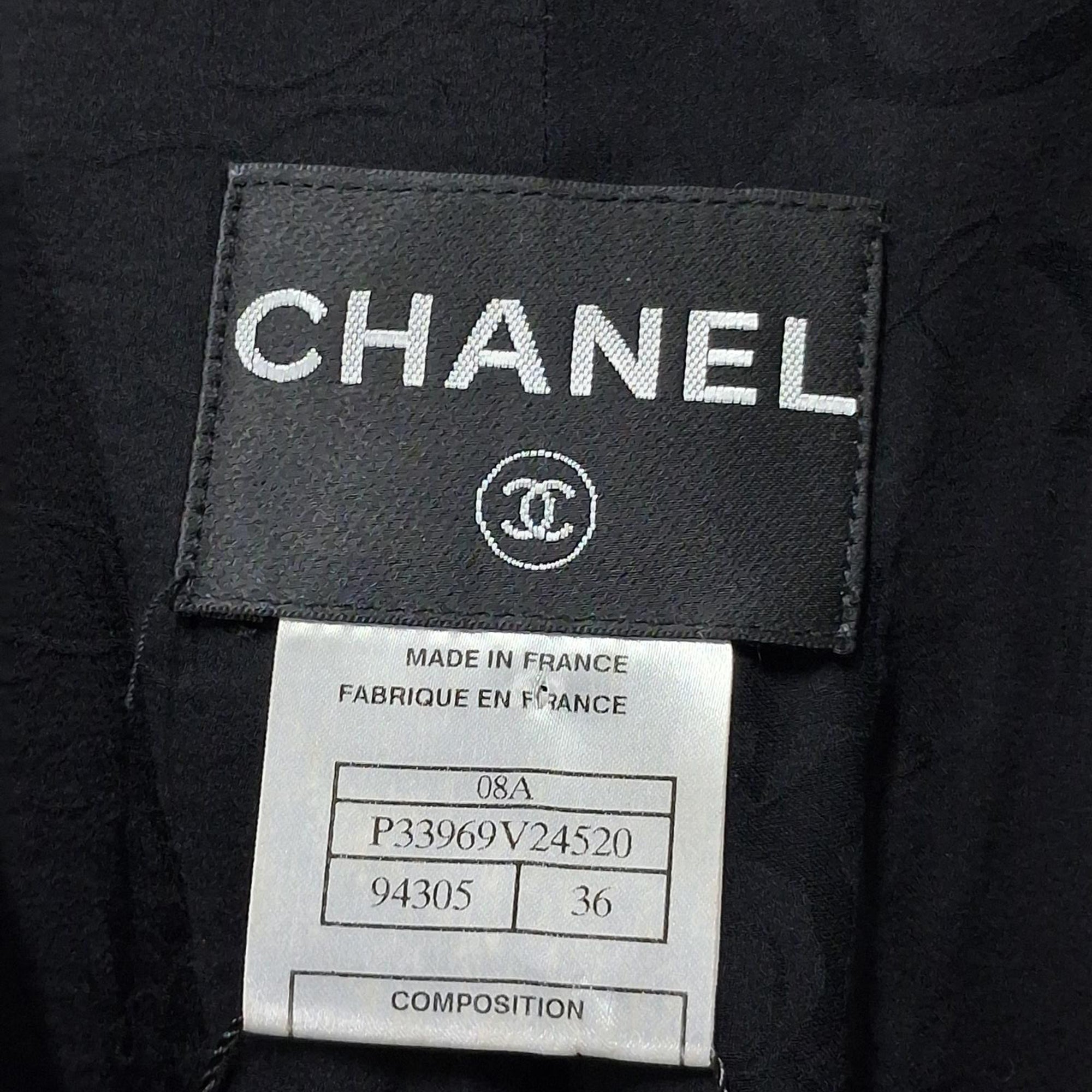 Women's Chanel F/W 2008 Tailored Shawl Blazer in Black Wool