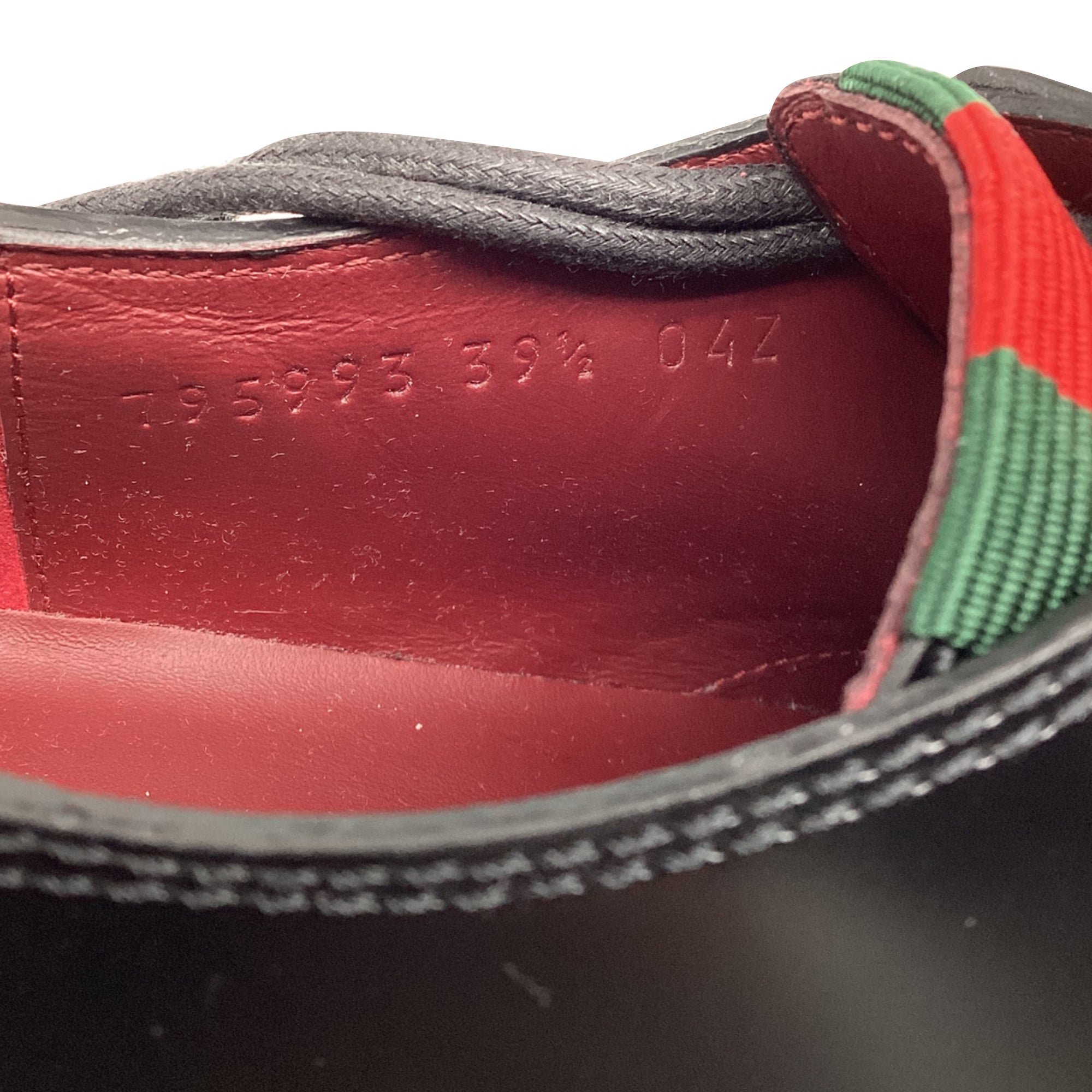 Women's Gucci Thea Lug Sole Derby Shoes in Black Leather