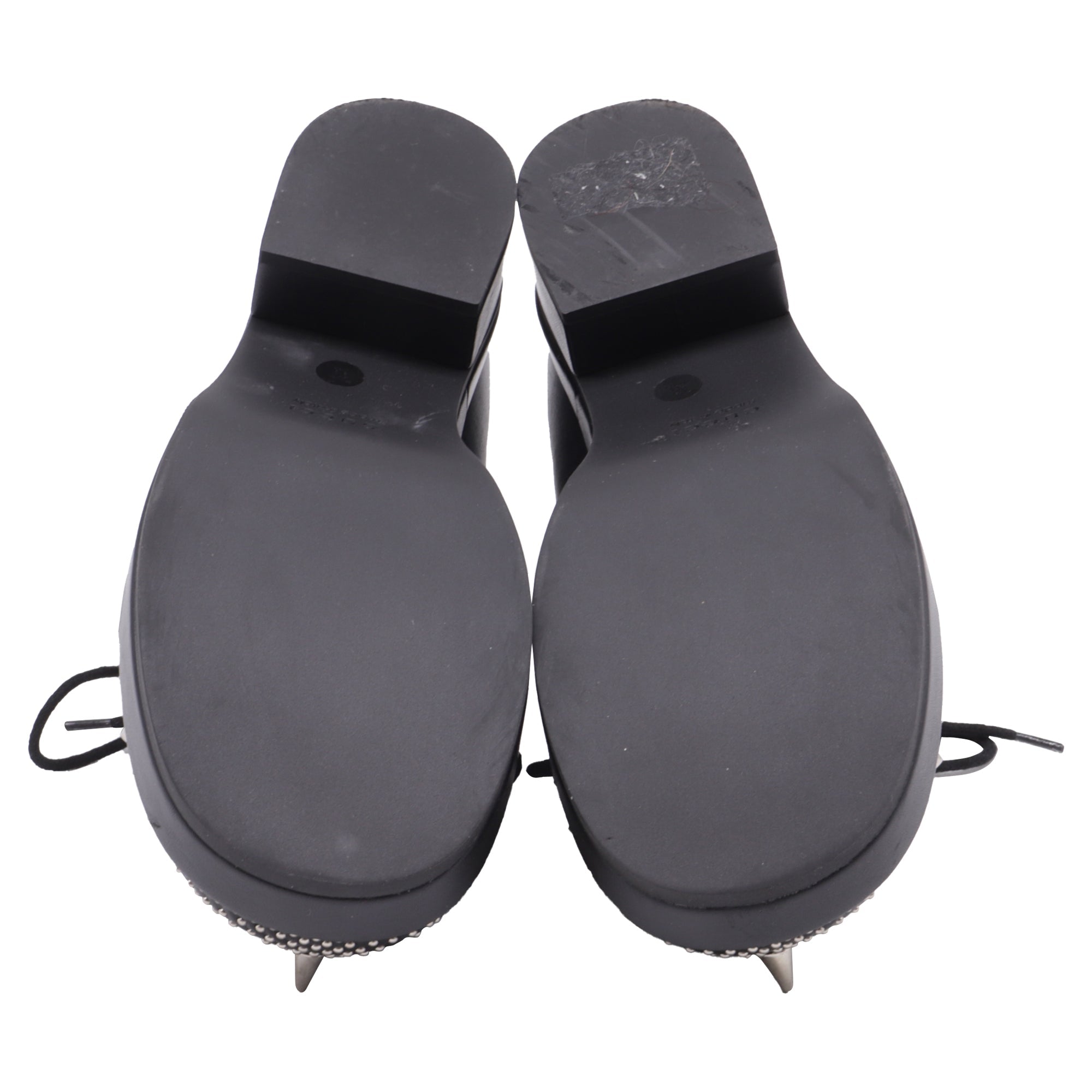 Women's Gucci Harlem Spike Shear-Lined Ankle Boots in Black Leather