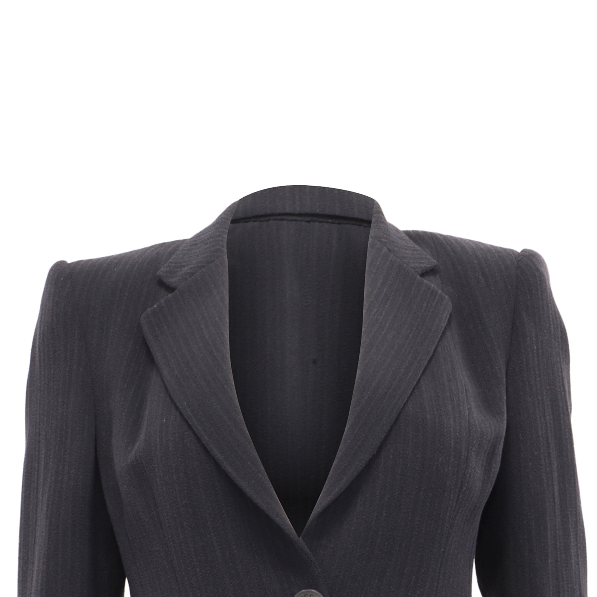 Women's  Gucci Single-Breasted Striped Blazer with Pockets in Black Viscose
