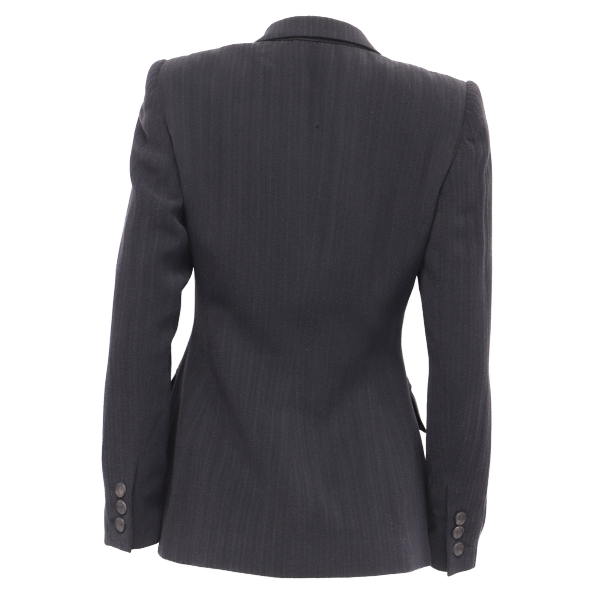 Women's  Gucci Single-Breasted Striped Blazer with Pockets in Black Viscose