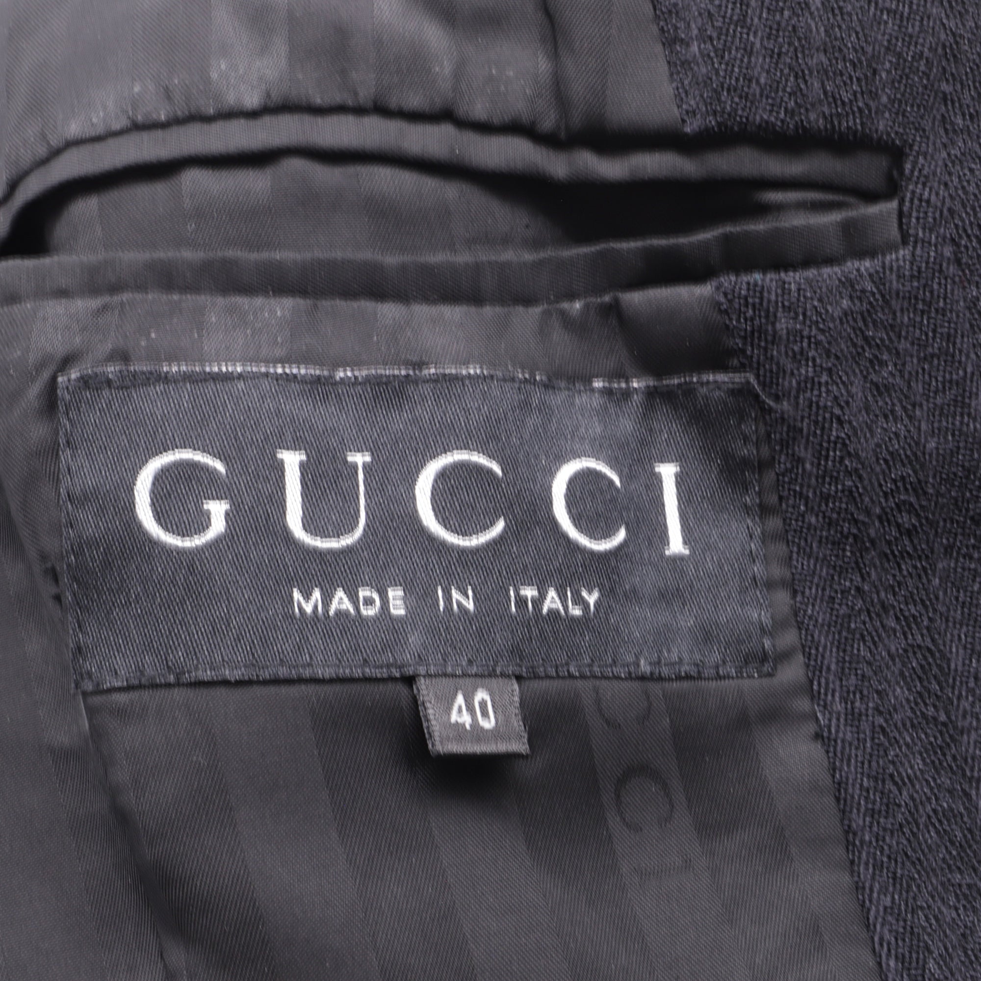 Women's  Gucci Single-Breasted Striped Blazer with Pockets in Black Viscose