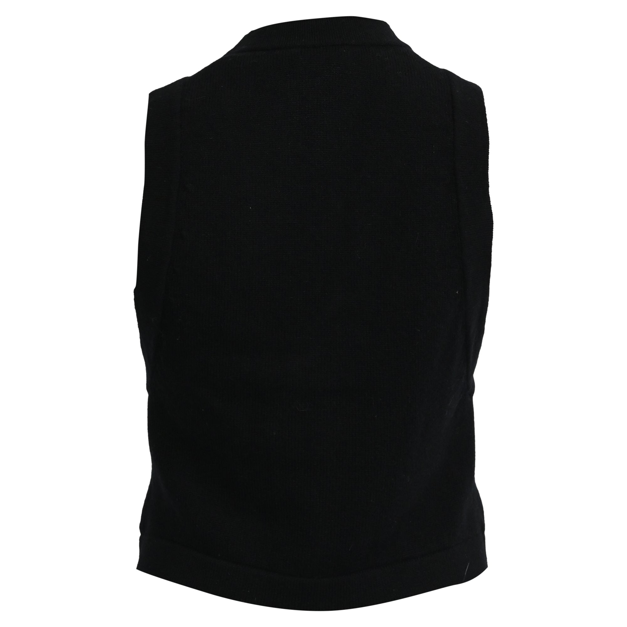 Women's Chanel Flower Button 2023 Sweater Vest in Black Cashmere