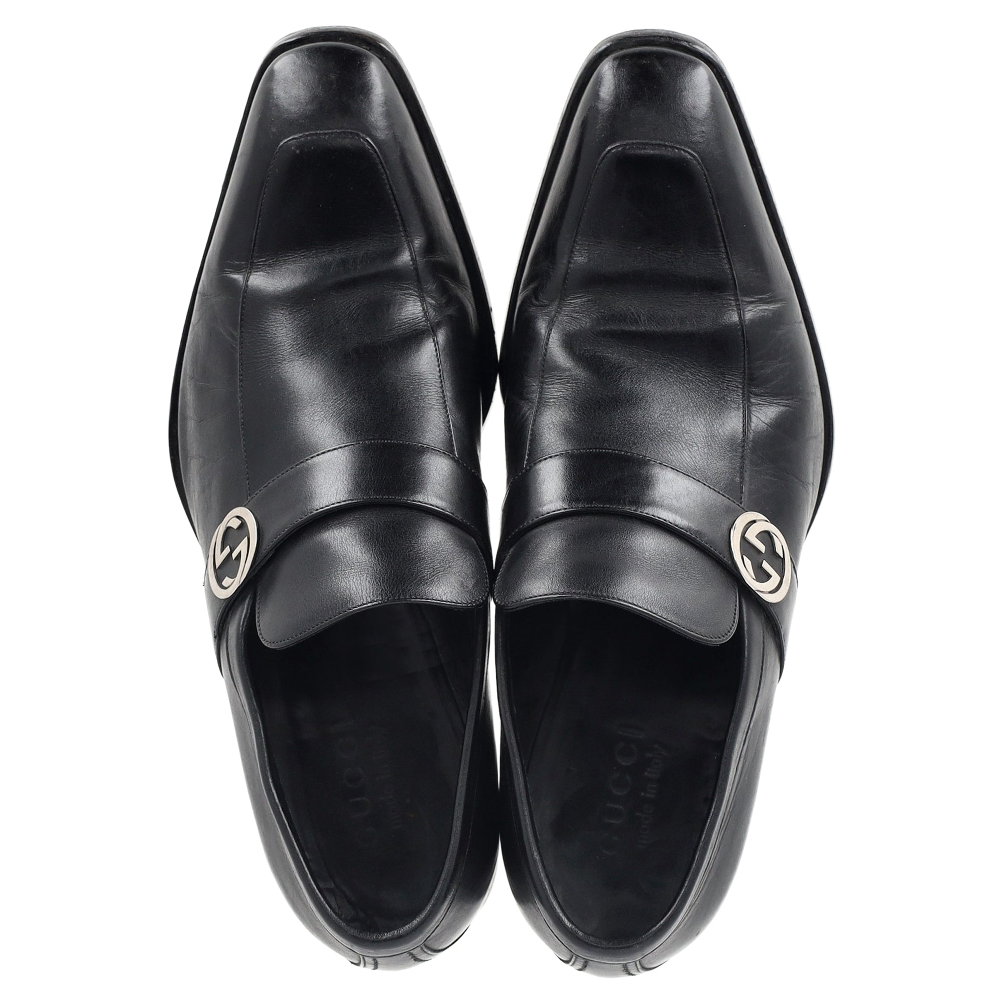 Men's Gucci Interlocking G Slip-On Loafers in Black Leather