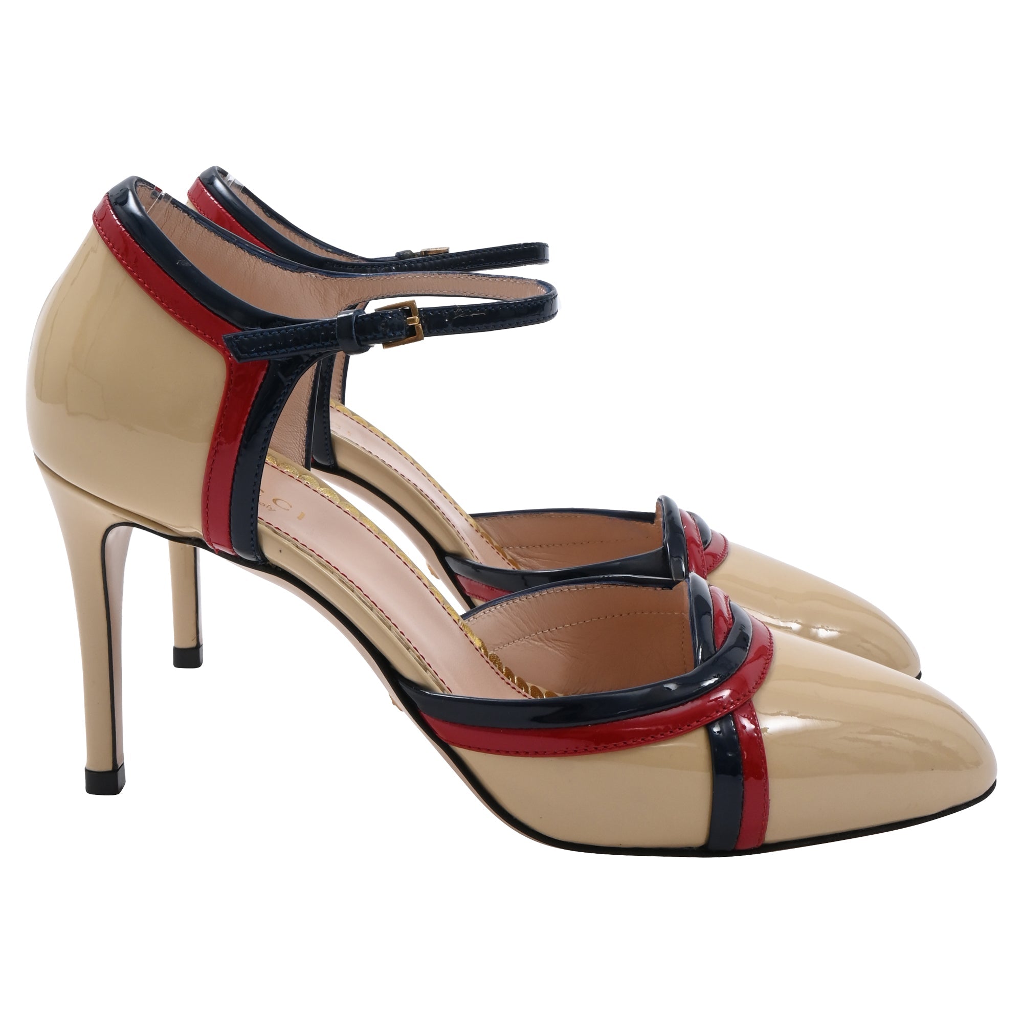 Women's Gucci Pumps in Beige Patent Leather
