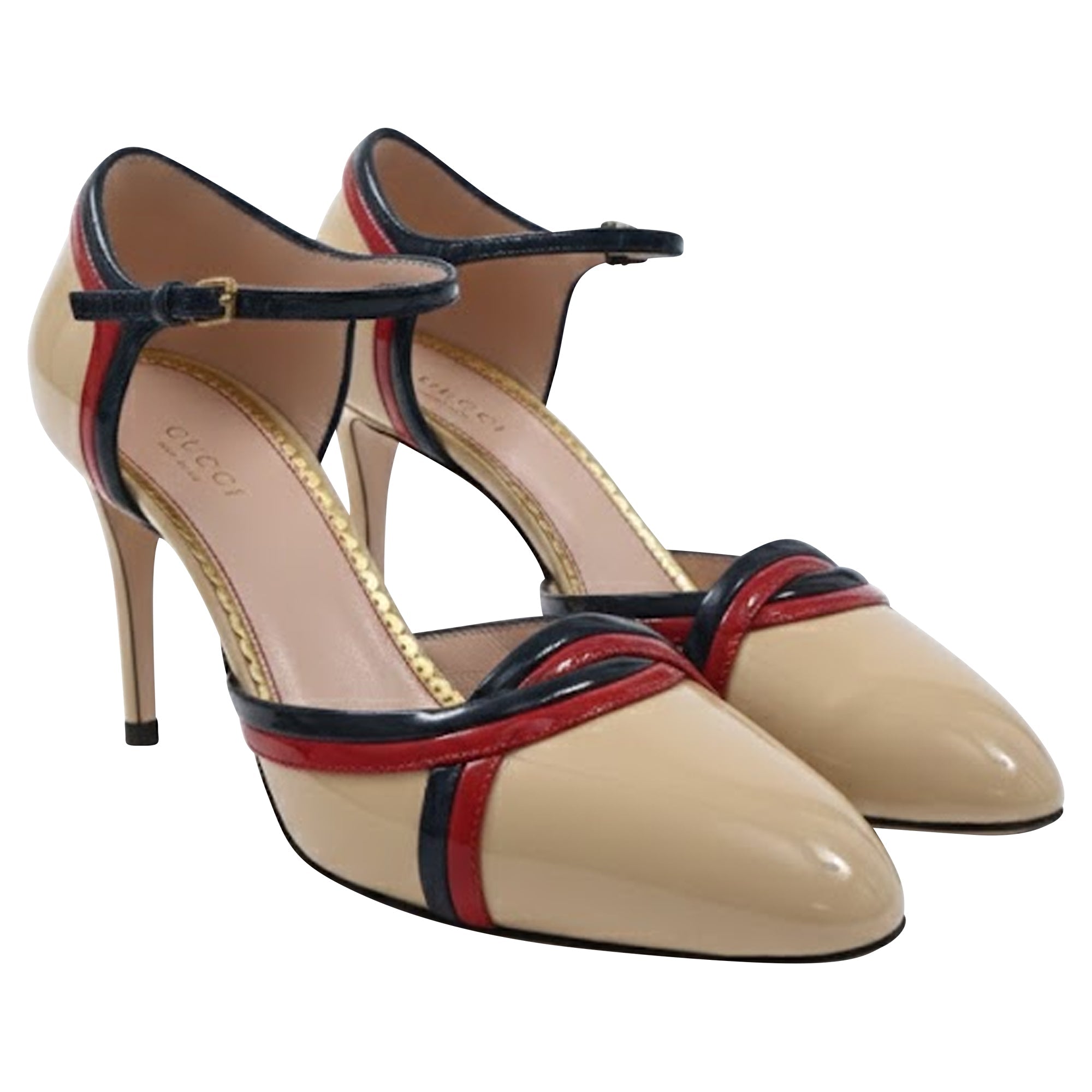 Women's Gucci Pumps in Beige Patent Leather