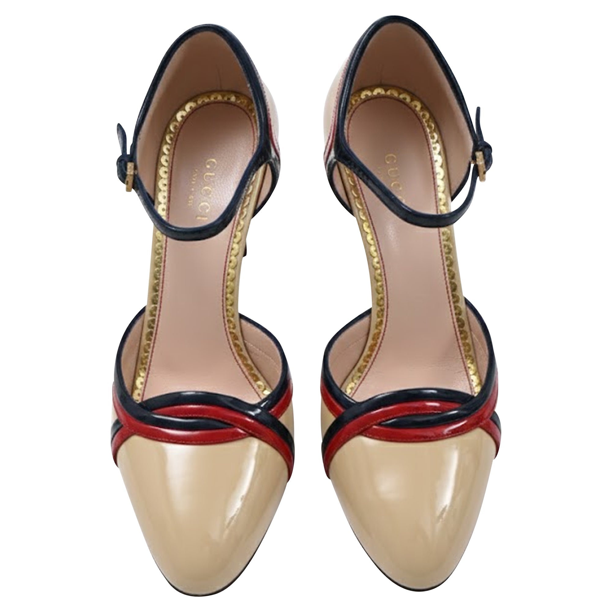 Women's Gucci Pumps in Beige Patent Leather