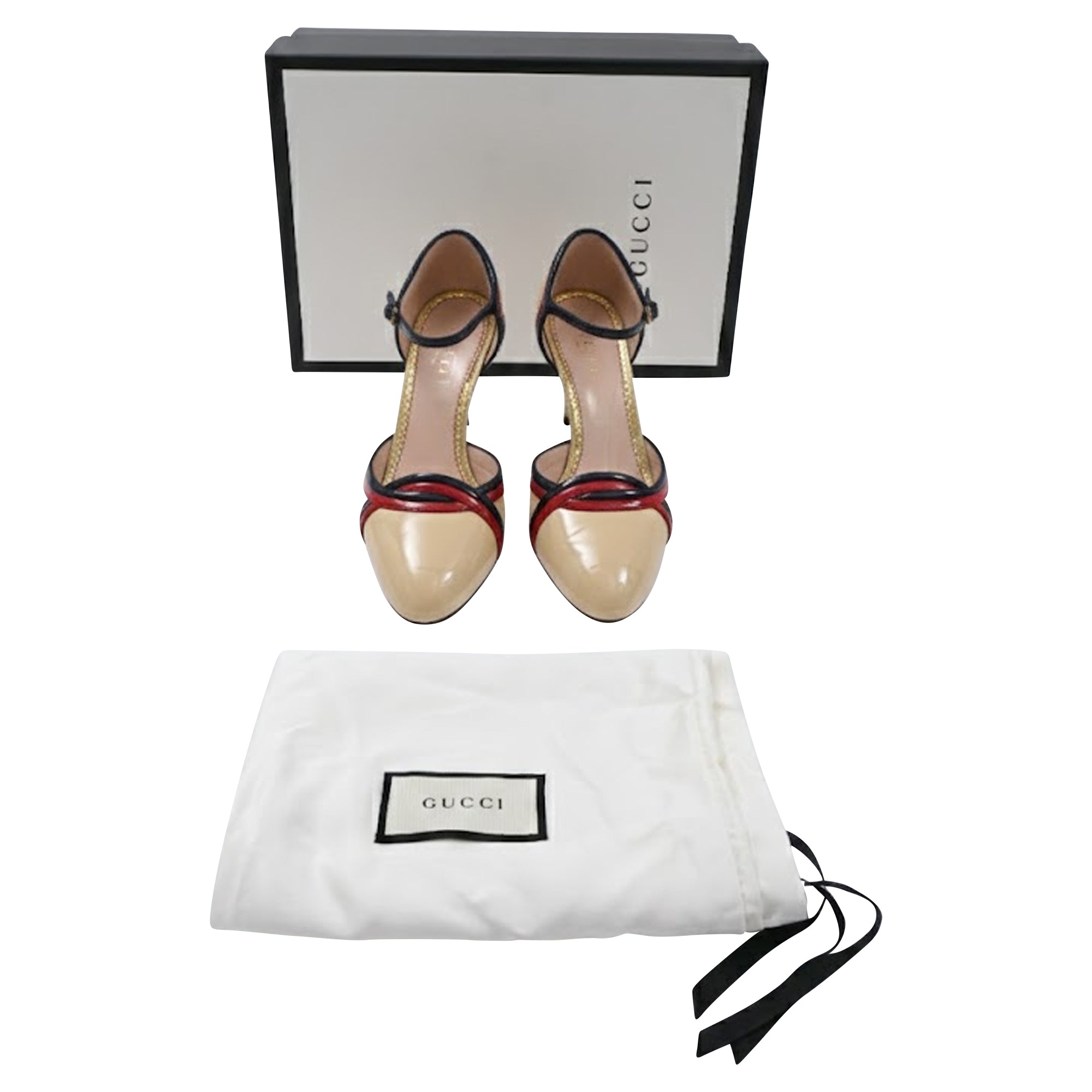 Women's Gucci Pumps in Beige Patent Leather