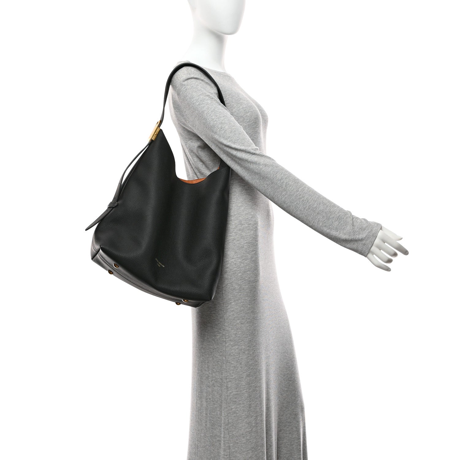 Grained Calfskin Low Key Hobo MM Black