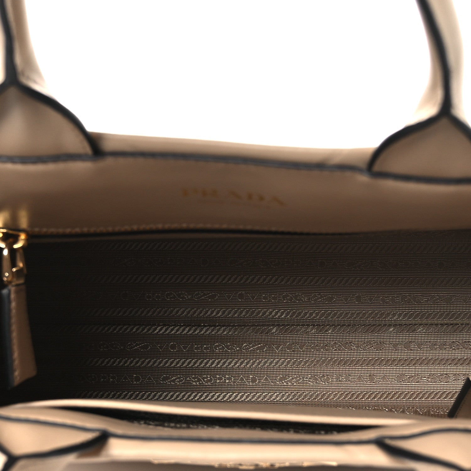 Soft Calfskin Triangolo Symbole Embossed Small Tote Sabbia