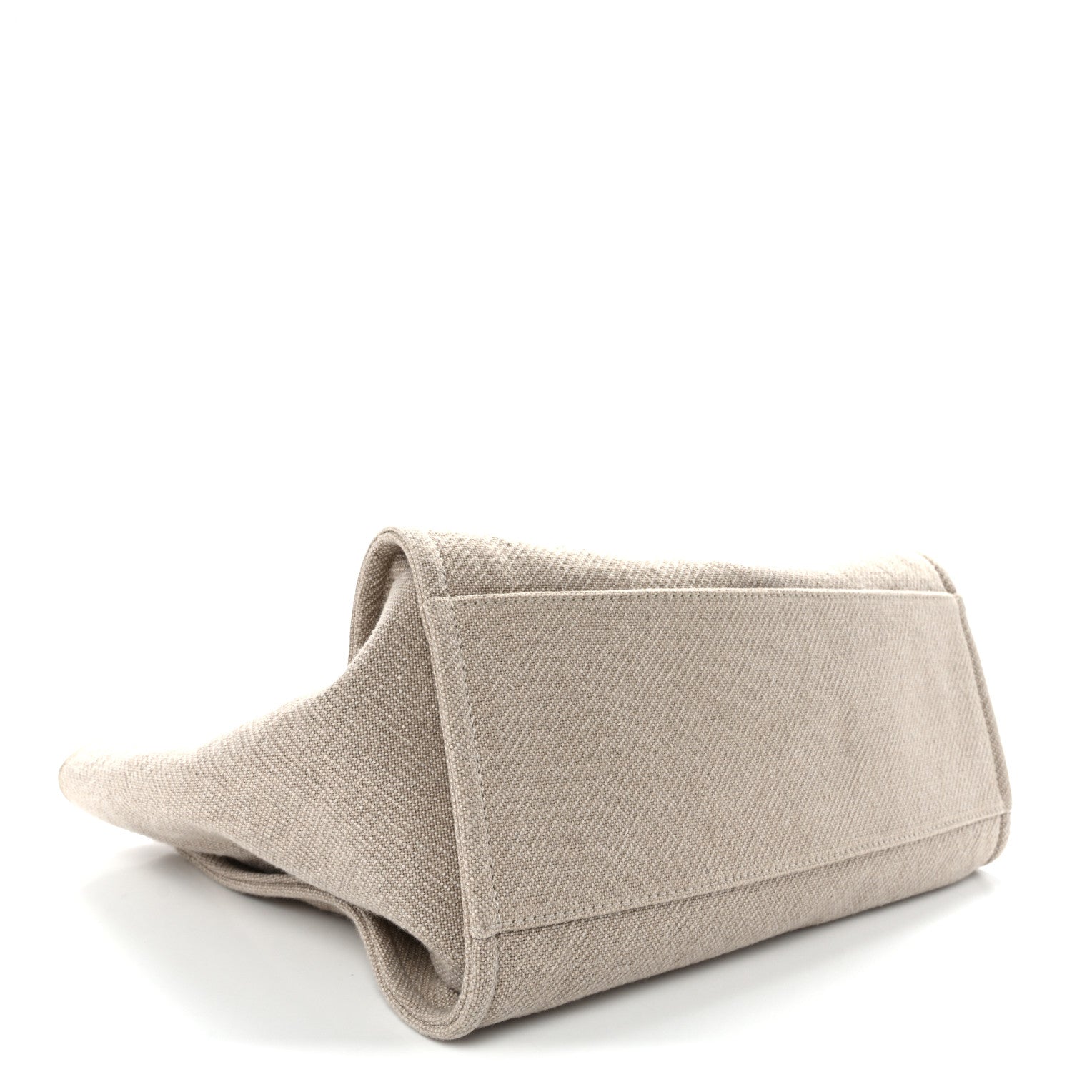Mixed Fibers Calfskin Medium Deauville Tote Beige White