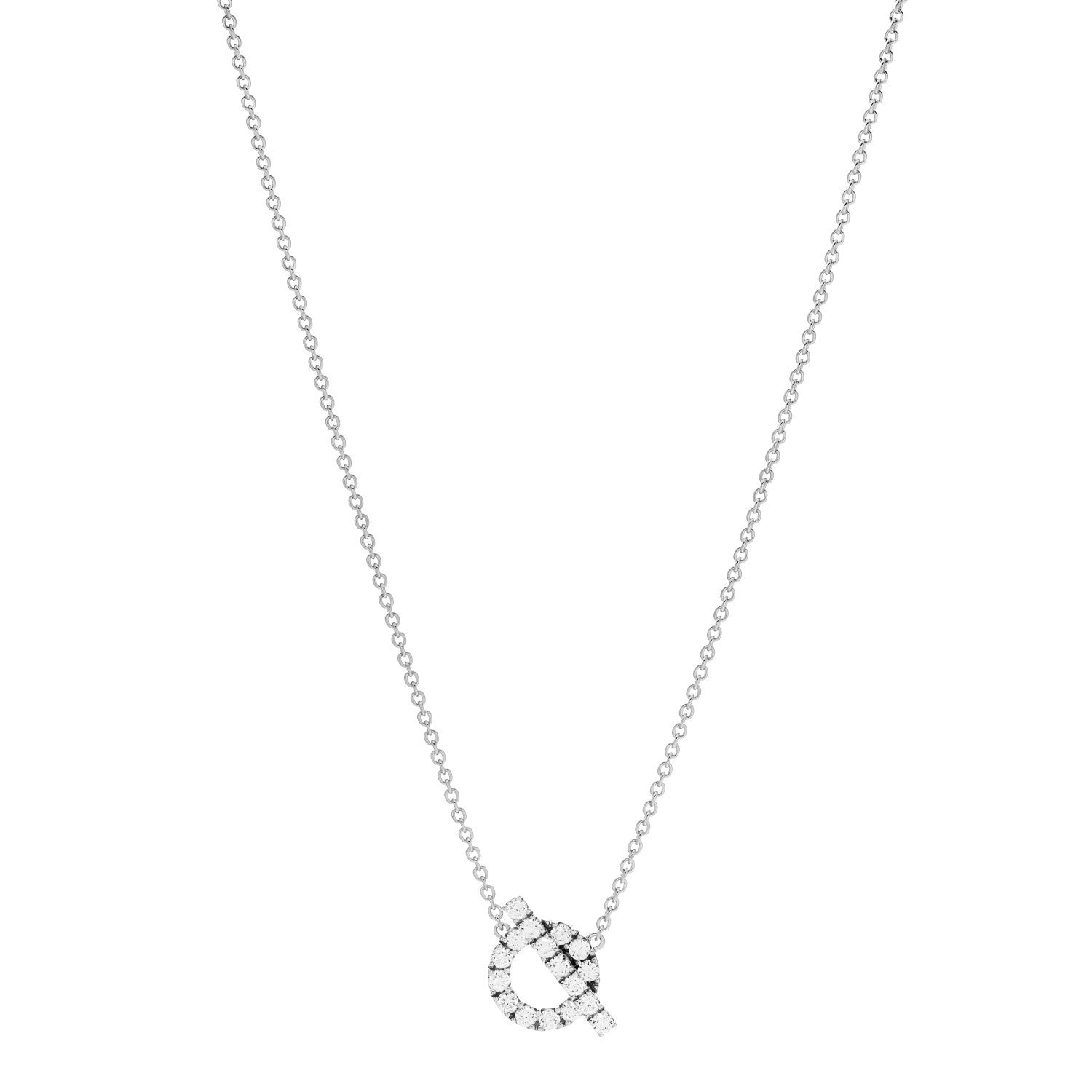 18K White Gold Diamond Finesse Pendant Necklace