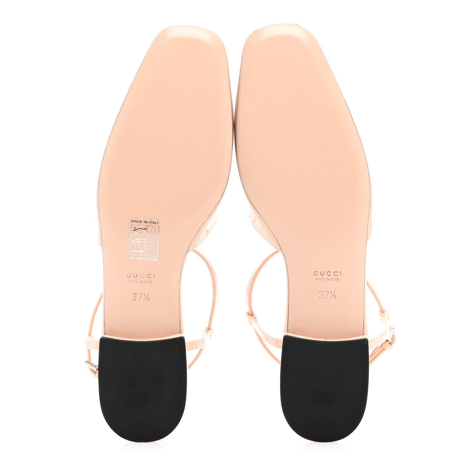 Vernice Crystal Double G Ballet Flat 37.5 Skin Rose