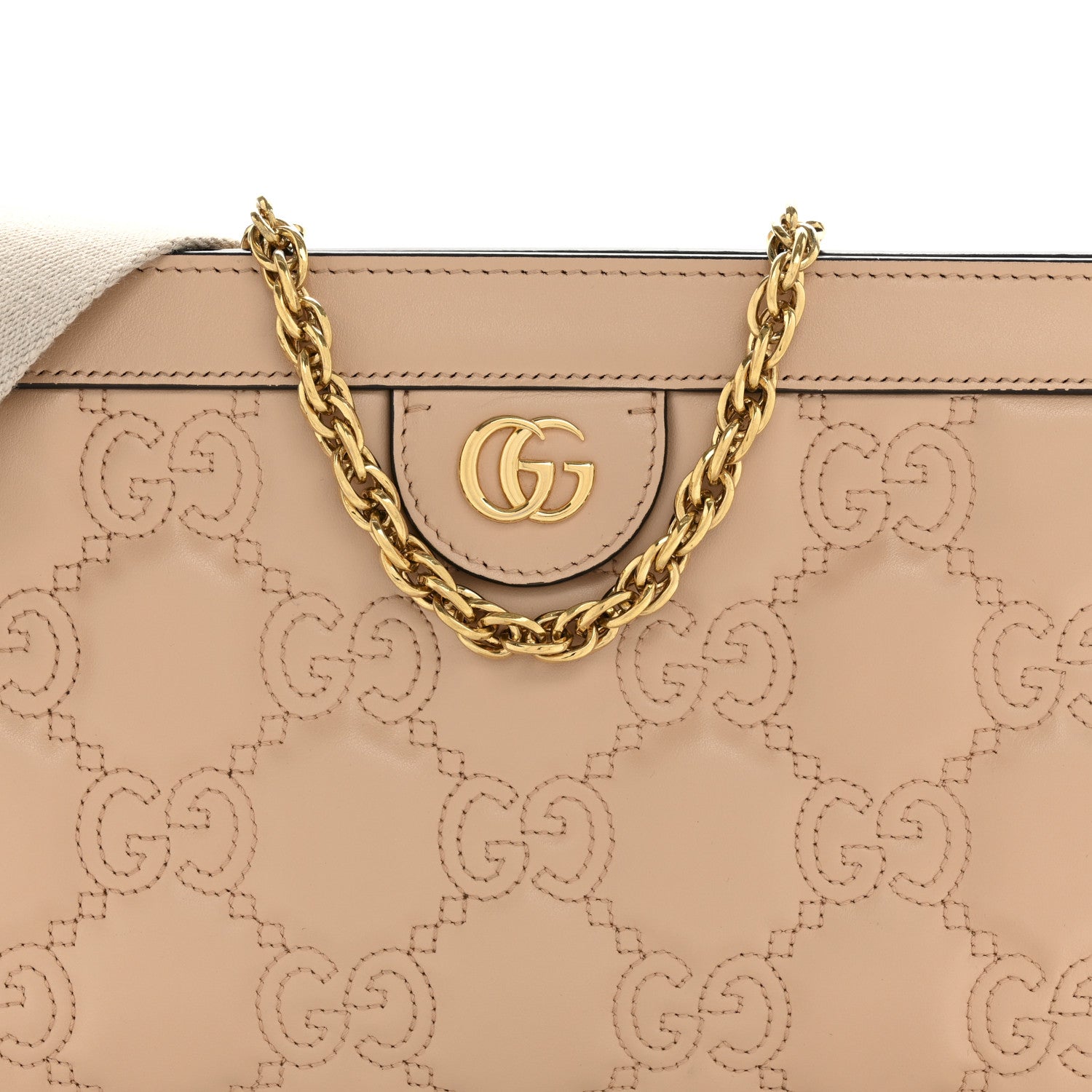 Calfskin GG Matelasse Small Slim Chain Shoulder Bag Perfect Pink Natural